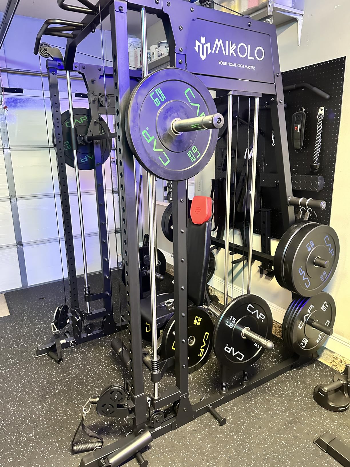Mikolo M4 2.0 Smith Machine, 2200lbs Squat Rack with LAT-Pull Down System & Cable Crossover Machine, Training Equipment with Leg Hold-Down Attachment customer photo 2
