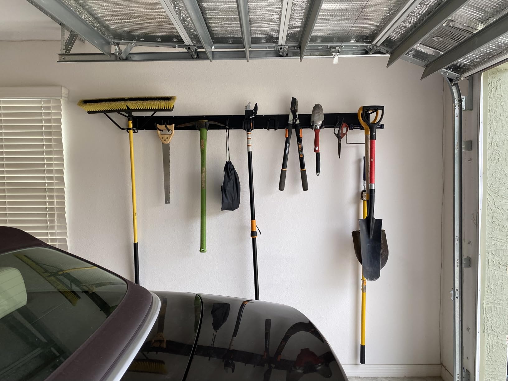 LBT 66 Inch Garage Tool Organizer Wall Mount - 720lbs Garden Tool Organizer with Adjustable Hooks, Heavy Duty Metal Garage Storage Rack, Anti-Rust Shed Rack Holder Hanging Rake Broom Mower Snowboard customer photo 1