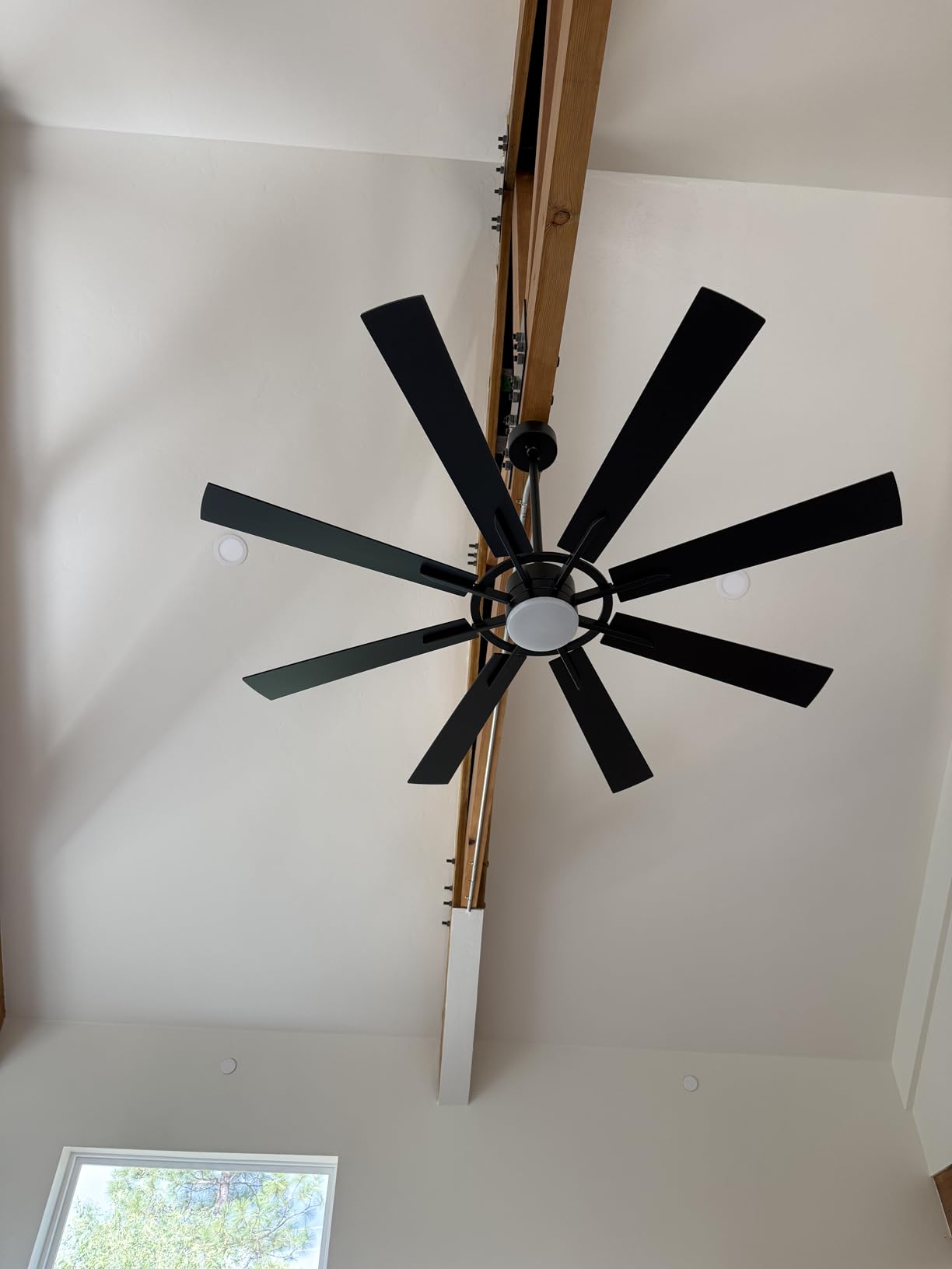 Large Ceiling Fans with Lights: Modern 72 Inch 8 Blade Outdoor Ceiling Fan with Remote APP Control - Dimmable Black Big Fan light Indoor Reversible 6 Speed Quiet DC Motor customer photo 2