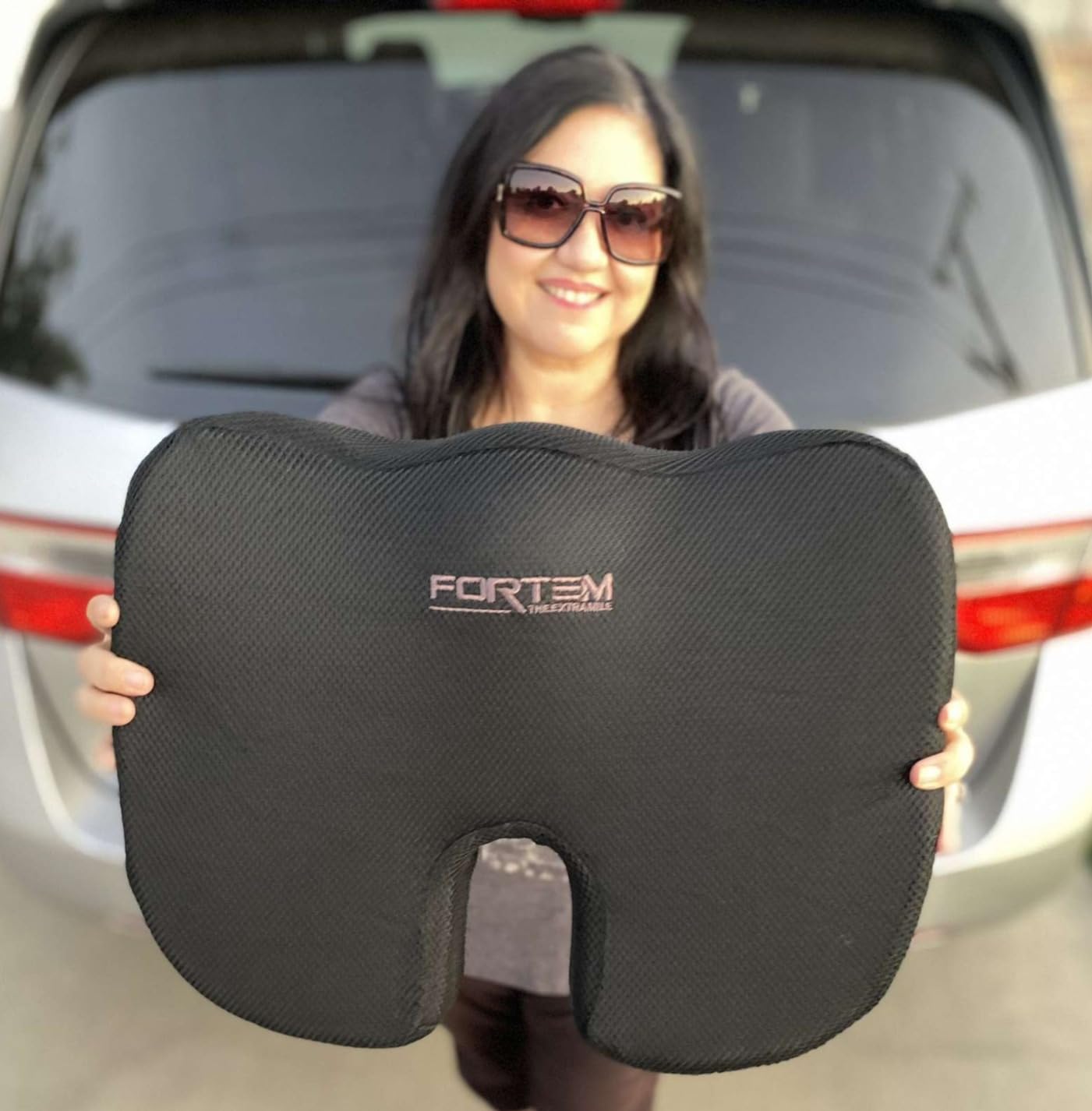 FORTEM Seat Cushion, Office Chair Cushion, Desk Chair Memory Foam, Sciatica Coccyx Tailbone Pain Relief, Pressure Relief, Sitting Pad, for Long Gaming & Sitting, Washable Cover, Non Slip customer photo 2