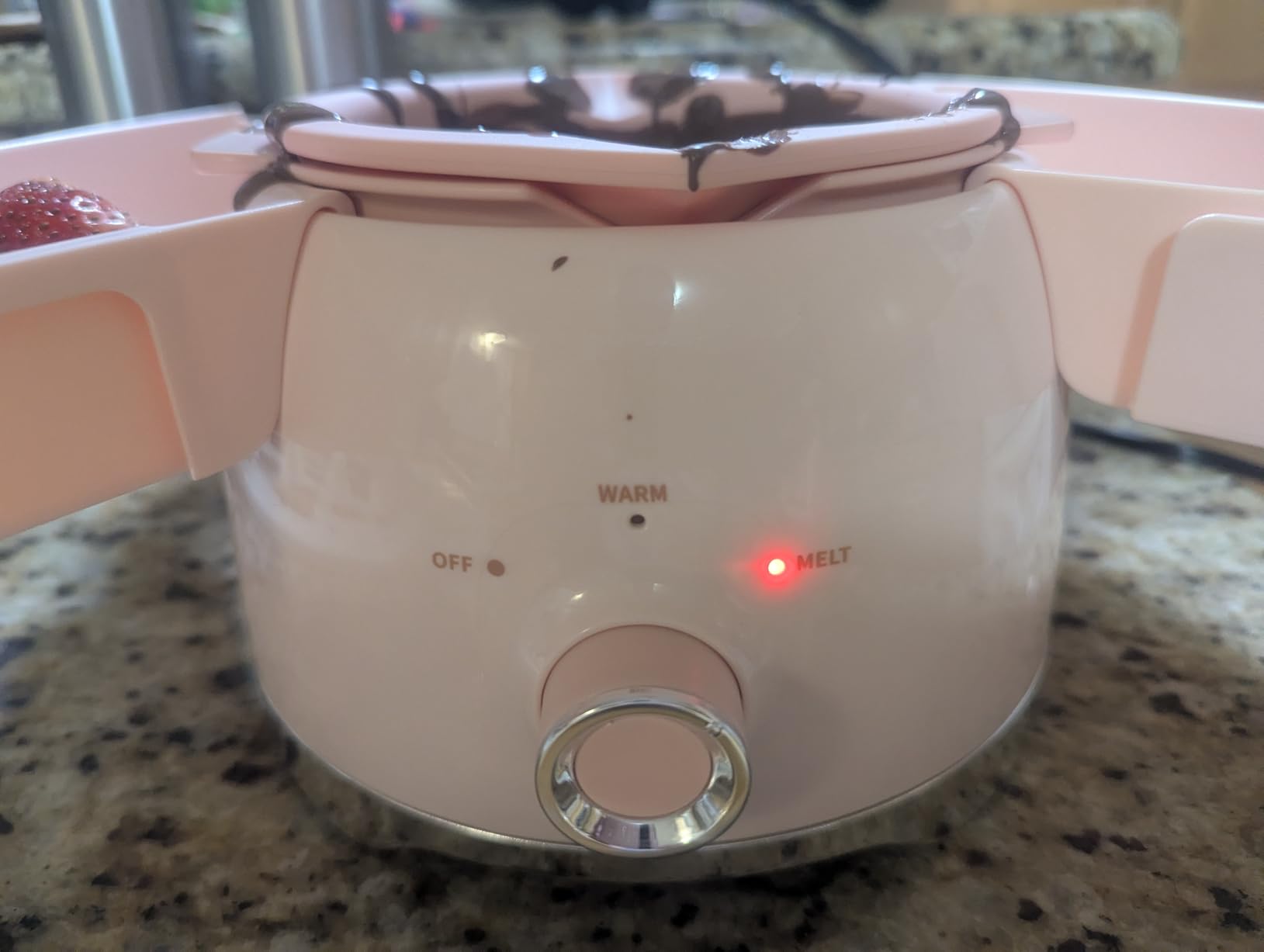 LUSHYUM Chocolate Fondue Pot Set Electric Melting Machine, 4-Cup Capacity 4 Trays 5 Forks 1 Spatula Cheese Warmer, Ideal Gift for Couple Family & Date Night Idea House Warming Holidays Essentials customer photo 2