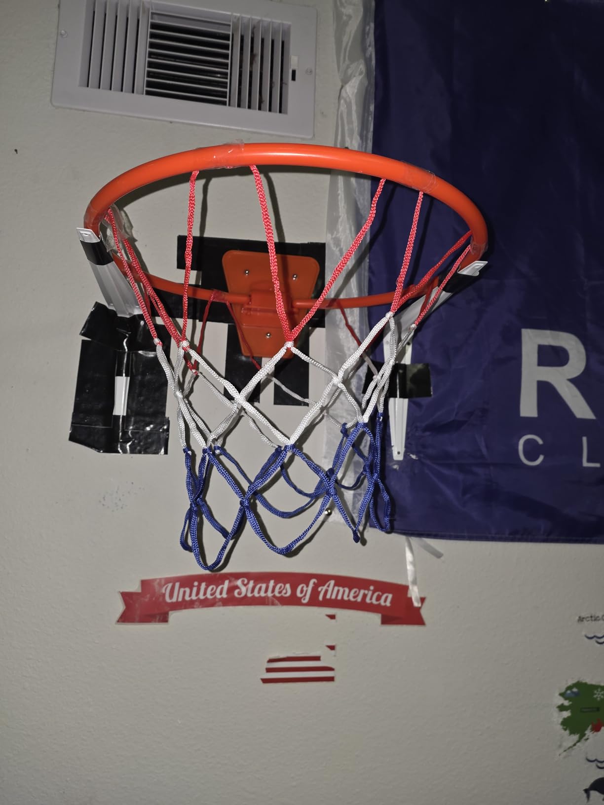 Indoor Silent Basketball Hoop, Compatible with Size 7 Basketball (No Ball Included), Foldable Adhesive Wall-Mount No-Drill Hoop for Bedroom, Office & Home, Space-Saving Design customer photo 1