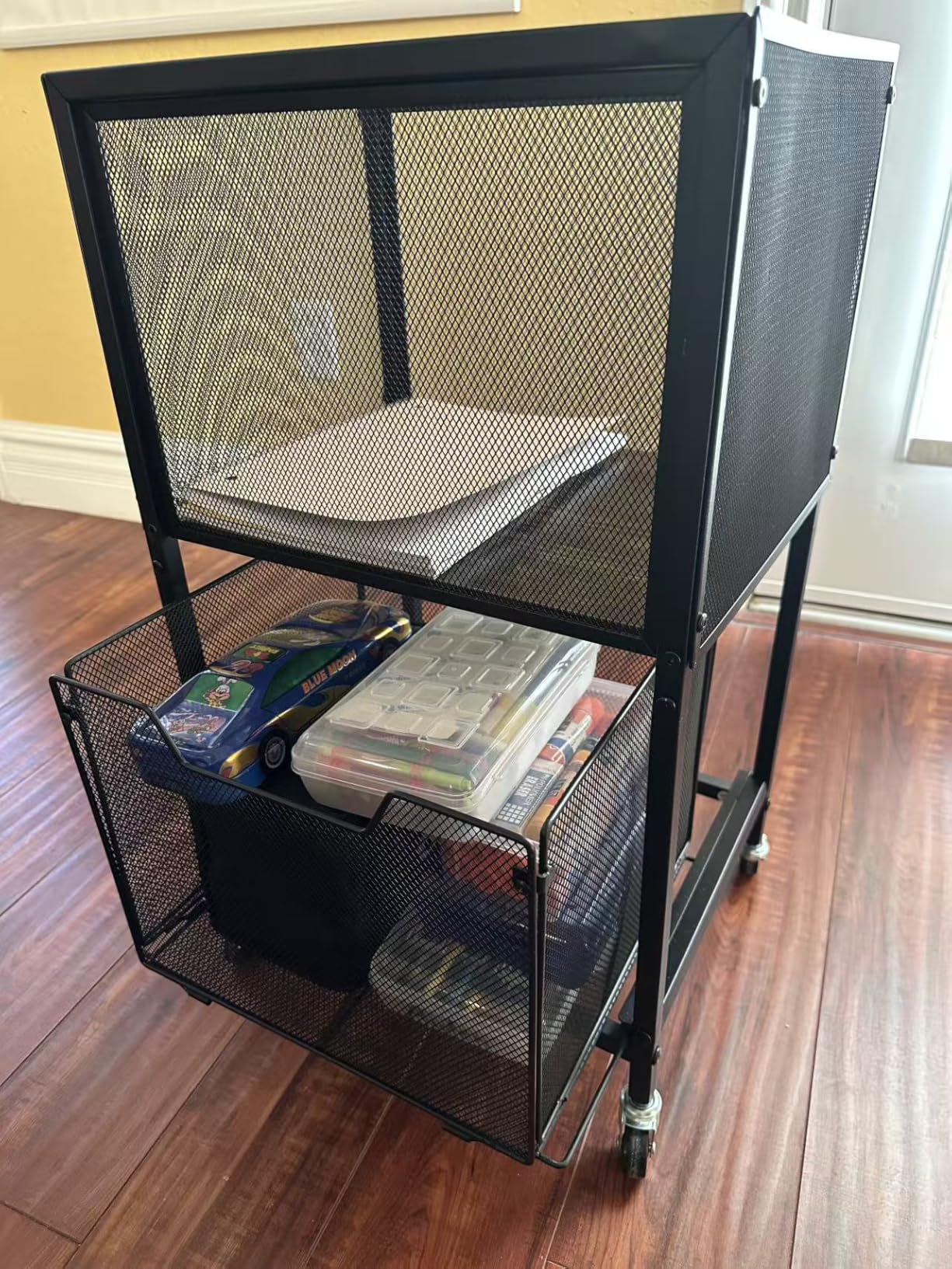 Rolling File Cabinet with Adjustable Dividers, Mobile Filing Cabinet with 2 Storage Drawers on Lockable Wheels customer photo 1