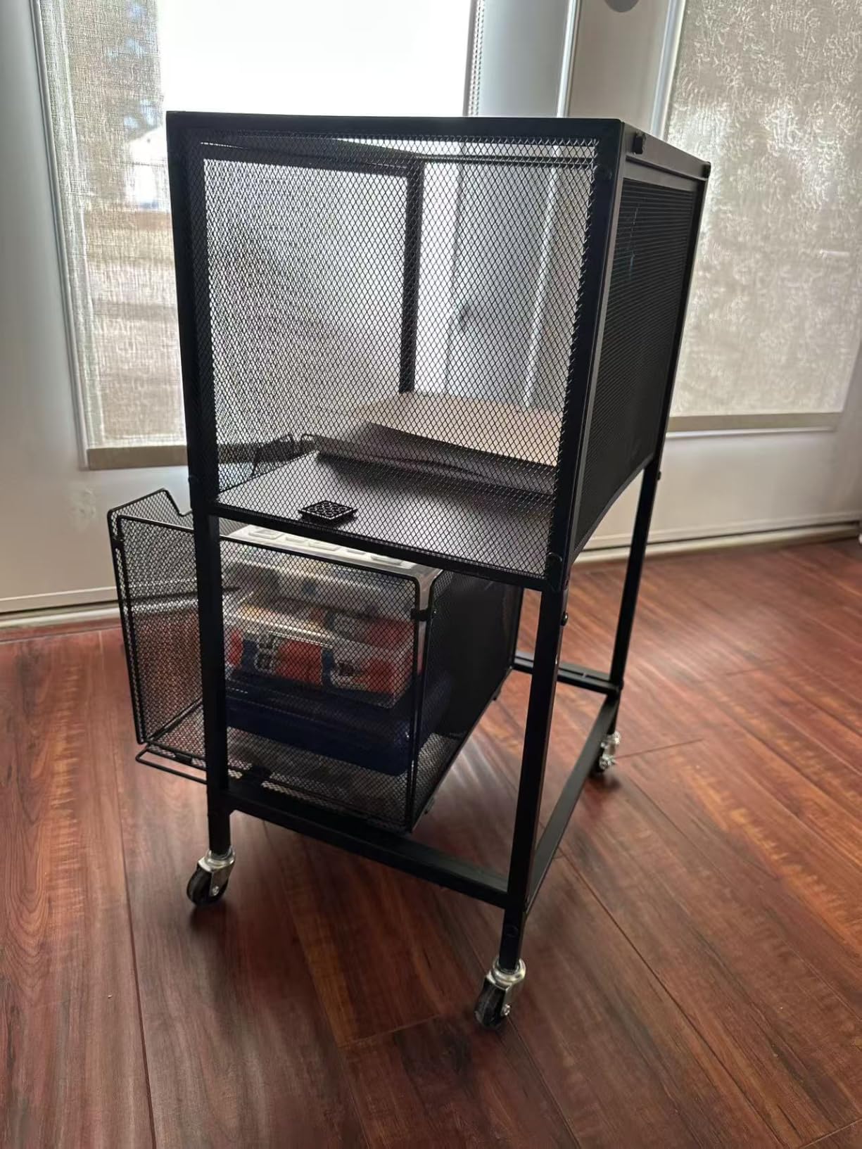 Rolling File Cabinet with Adjustable Dividers, Mobile Filing Cabinet with 2 Storage Drawers on Lockable Wheels customer photo 2