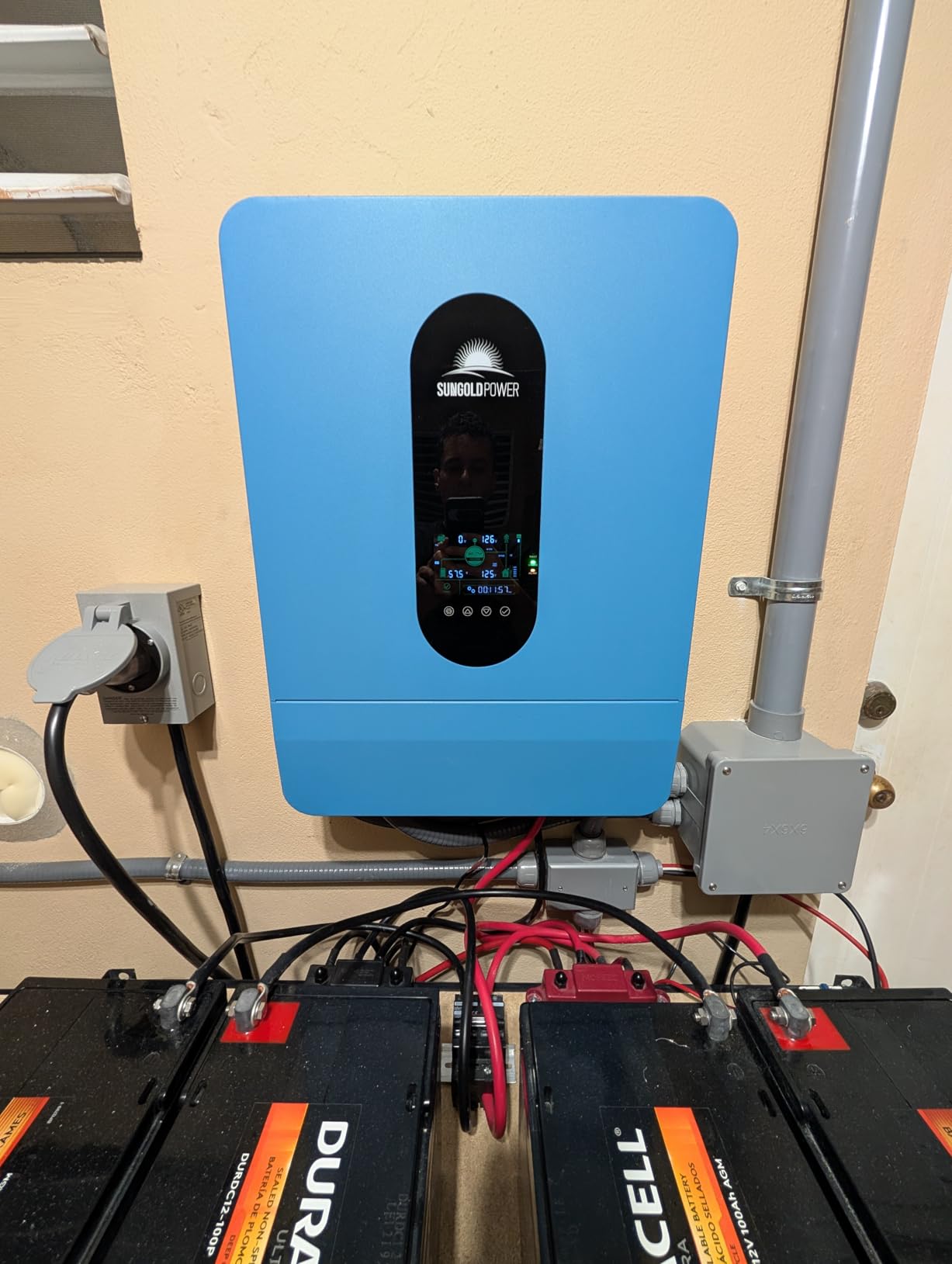 SUNGOLDPOWER 10000W DC 48V UL1741 Solar Inverter,Split Phase,Built-in 2 MPPT Solar Controllers,Max. 200A Battery Charging,AC Input/Output 120V/240V(settable) Inverter Charger(Support Parallel & COMM) customer photo 1