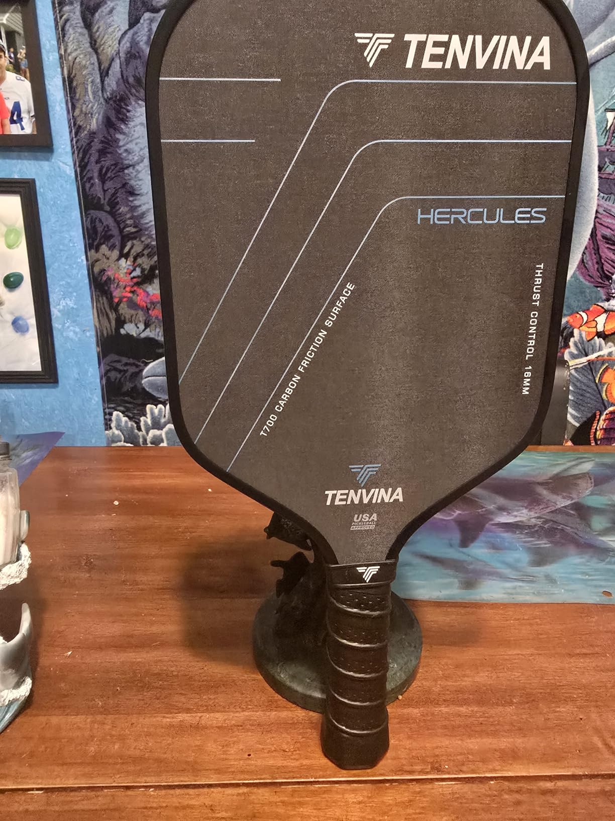 TENVINA Pickleball Paddles, Multi-Layer T700SC Textured Carbon Fiber Pickleball Paddle, Pickle Ball Paddle with Strong Spin & Power Surface, USAPA Approved customer photo 1