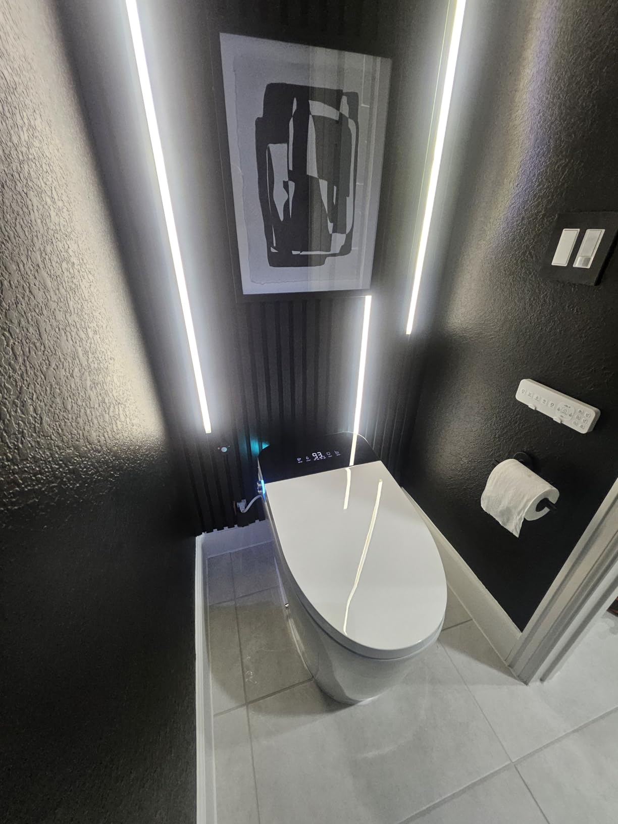 Smart Toilet with Bidet Built In, One Piece Bidet Toilet with Auto Dual Flush, Foam Shield, Modern Elongated Tankless Toilet with Foot Sensor, Heated Bidet Seat, Warm Water & Dryer, LED Display customer photo 1