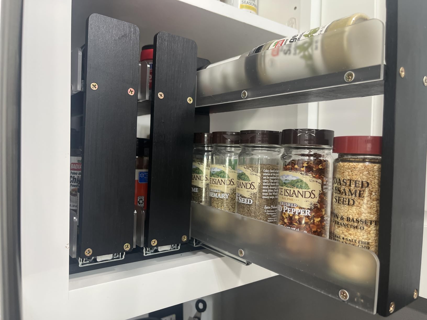 SpaceAid Bamboo Pull Out Spice Rack Organizer for Cabinet, Heavy Duty Slide Out Seasoning Kitchen Pantry customer photo 2