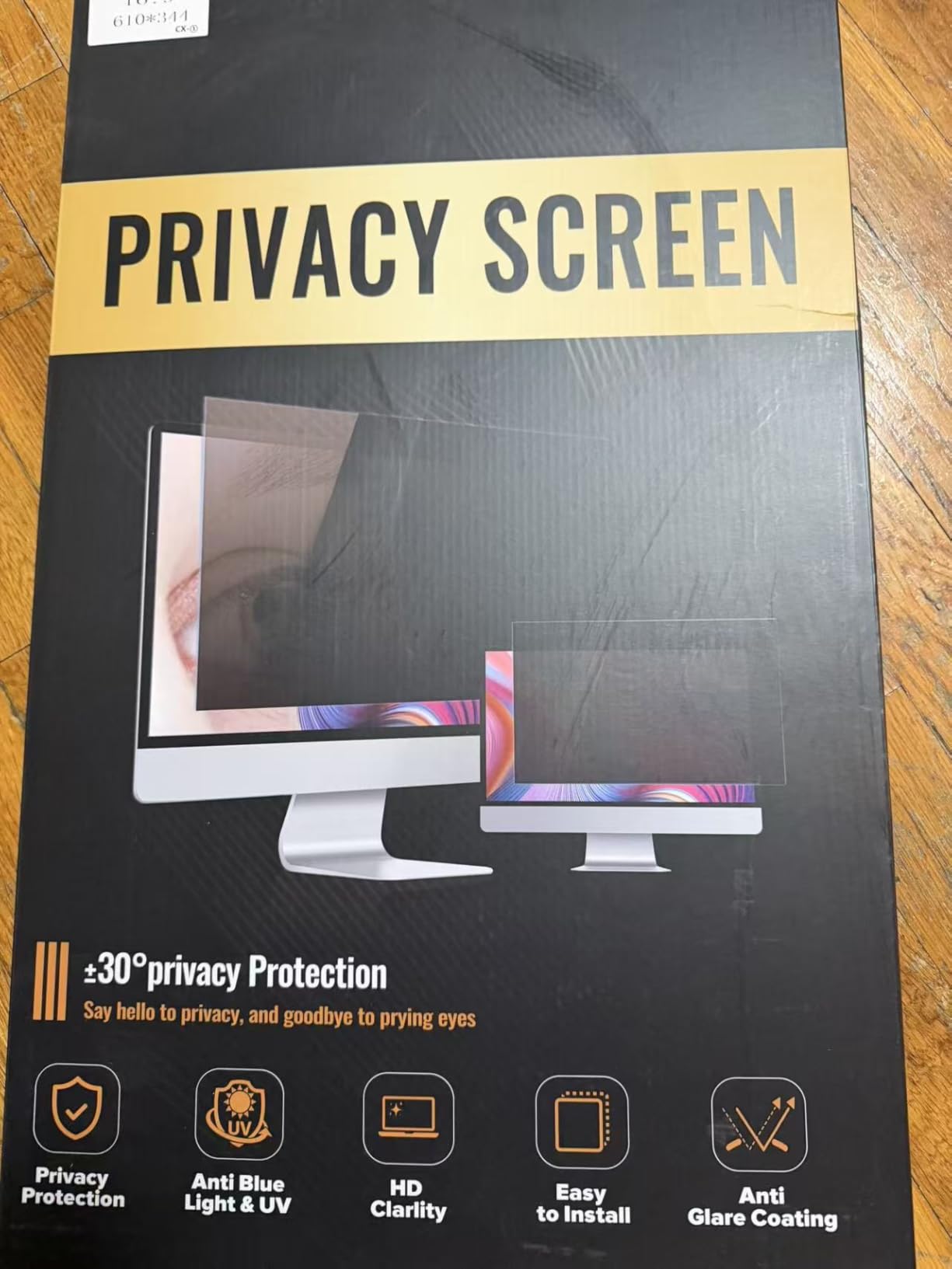 Magnetic 24 Inch Privacy Screen for Computer Monitor 16:9 Aspect Ratio, Hanging Removable Anti-Blue/Glare Protector Film customer photo 1