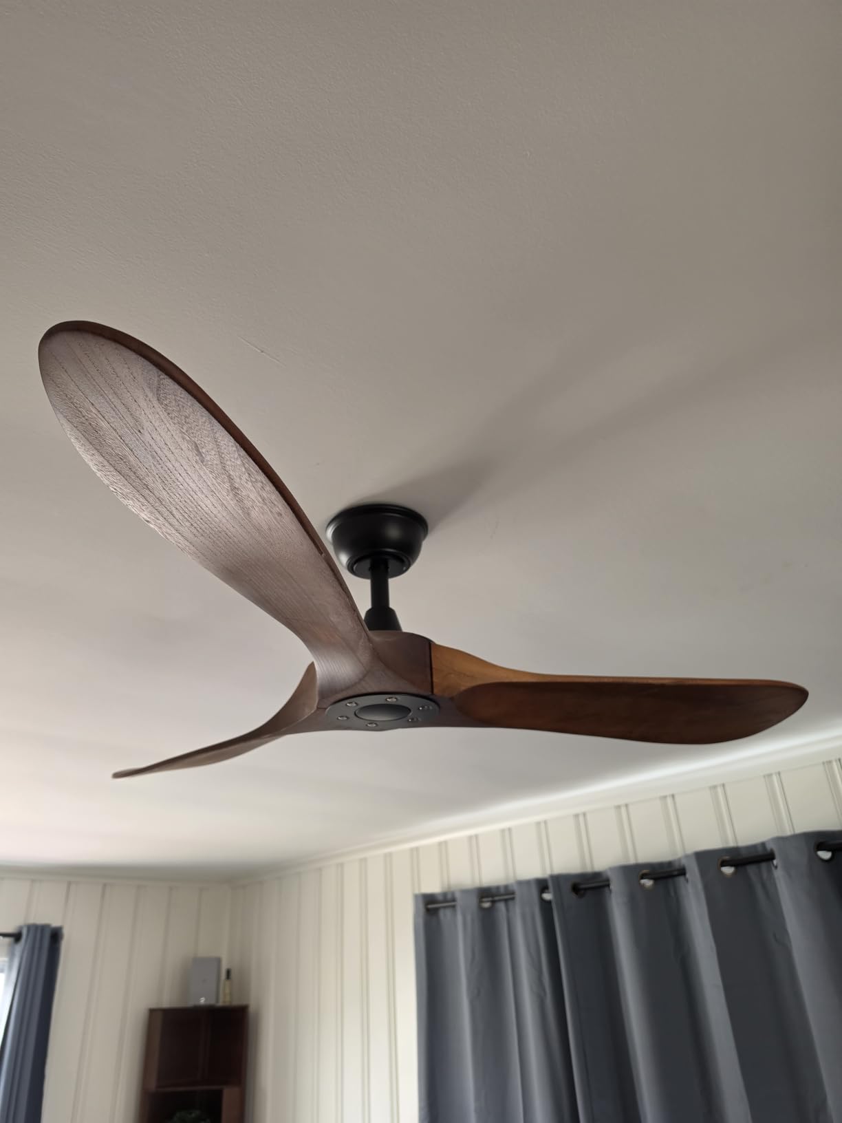 Ceiling Fans No Light, 84 Inch Extra Large Ceiling Fan with Remote, 3 Wood Blades DC Motor, High CFM, Propeller Outdoor Ceiling Fan for Patios Bedroom, Deep Walnut customer photo 2
