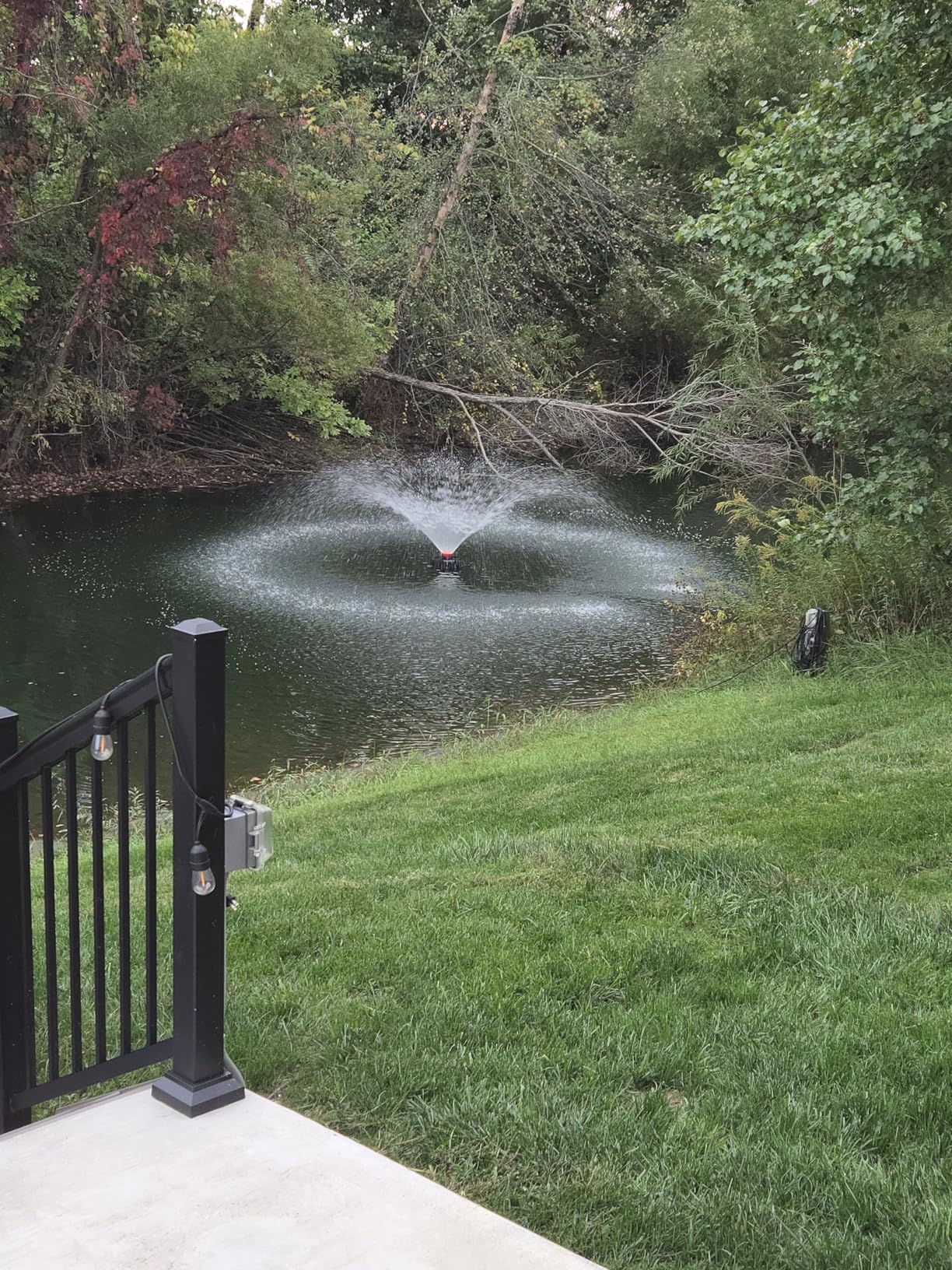 Pond Fountain Aerator, 1HP 110V 750W 15000 GPH Floating Fountain Pump with 100 FT Power Cord, 2 x 100 FT Rope, Timer customer photo 1