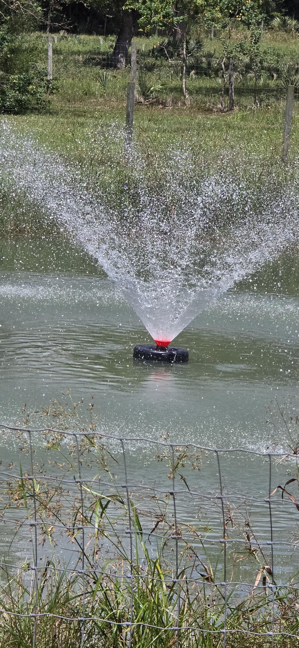 Pond Fountain Aerator, 1HP 110V 750W 15000 GPH Floating Fountain Pump with 100 FT Power Cord, 2 x 100 FT Rope, Timer customer photo 2