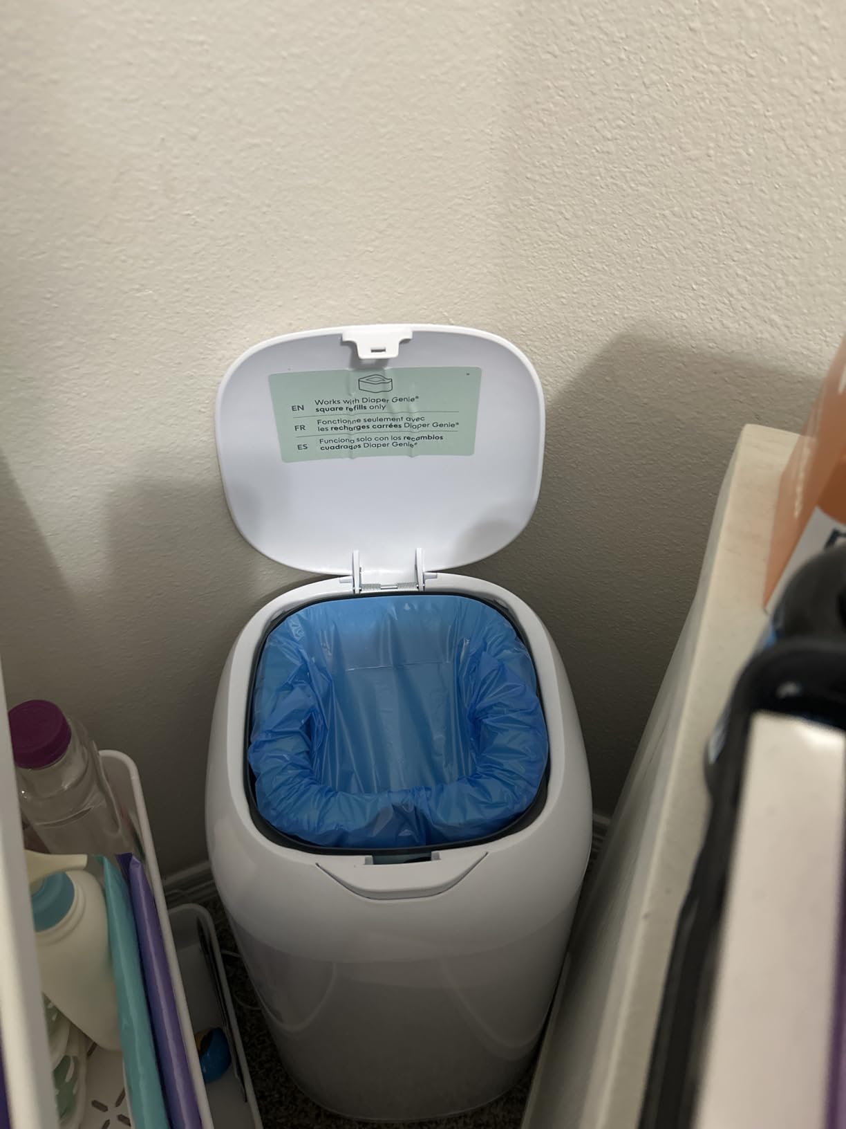 Diaper Genie Classic Diaper Pail Gift Set | Push-N-Lock Odor Control | Includes Starter Refill and Jumbo+ Refill | Holds up to 1,245 Newborn Diapers | Baby Registry Must-Have customer photo 2