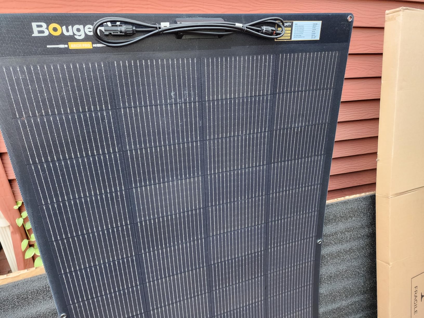 BougeRV Arch Pro 200 Watts Anti-Shading N-Type Fiberglass Flexible Solar Panel, Portable 24 Volts 16BB Mono Cell 25% High-Efficient, Compact for RV Camping Home Boat Marine Curve Surface Black customer photo 2