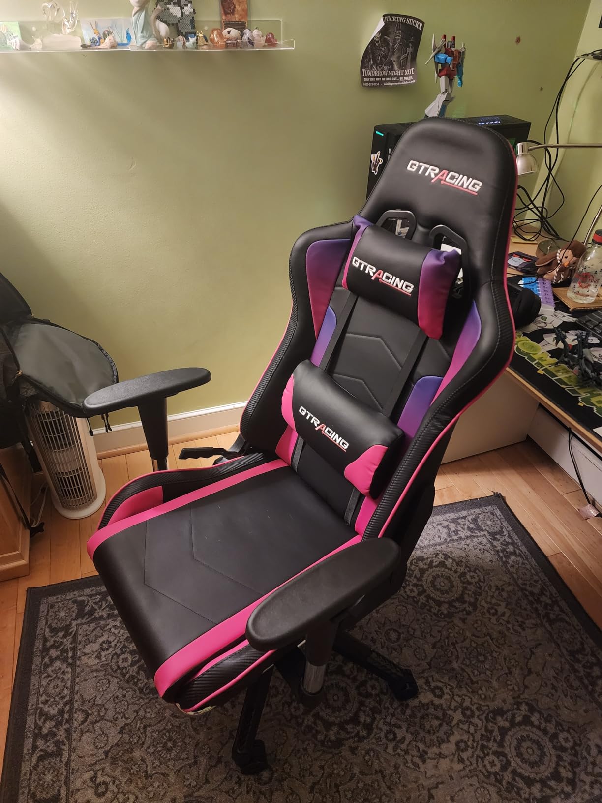 GTPLAYER Gaming Chair with Bluetooth Speakers, Adjustable Backrest and Height, 3D Armrests, Footrest, Ergonomic Computer Chair for Gamers (Dark Black) customer photo 1
