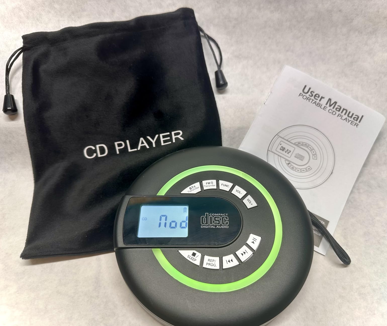 Portable CD Player with Speaker Bluetooth Discman for Car with FM Transmitter Rechargeable Lightweight Anti-Skip Protection Repeat Headphones AUX/USB LCD Display RGB Light Gifts Kids Student customer photo 2
