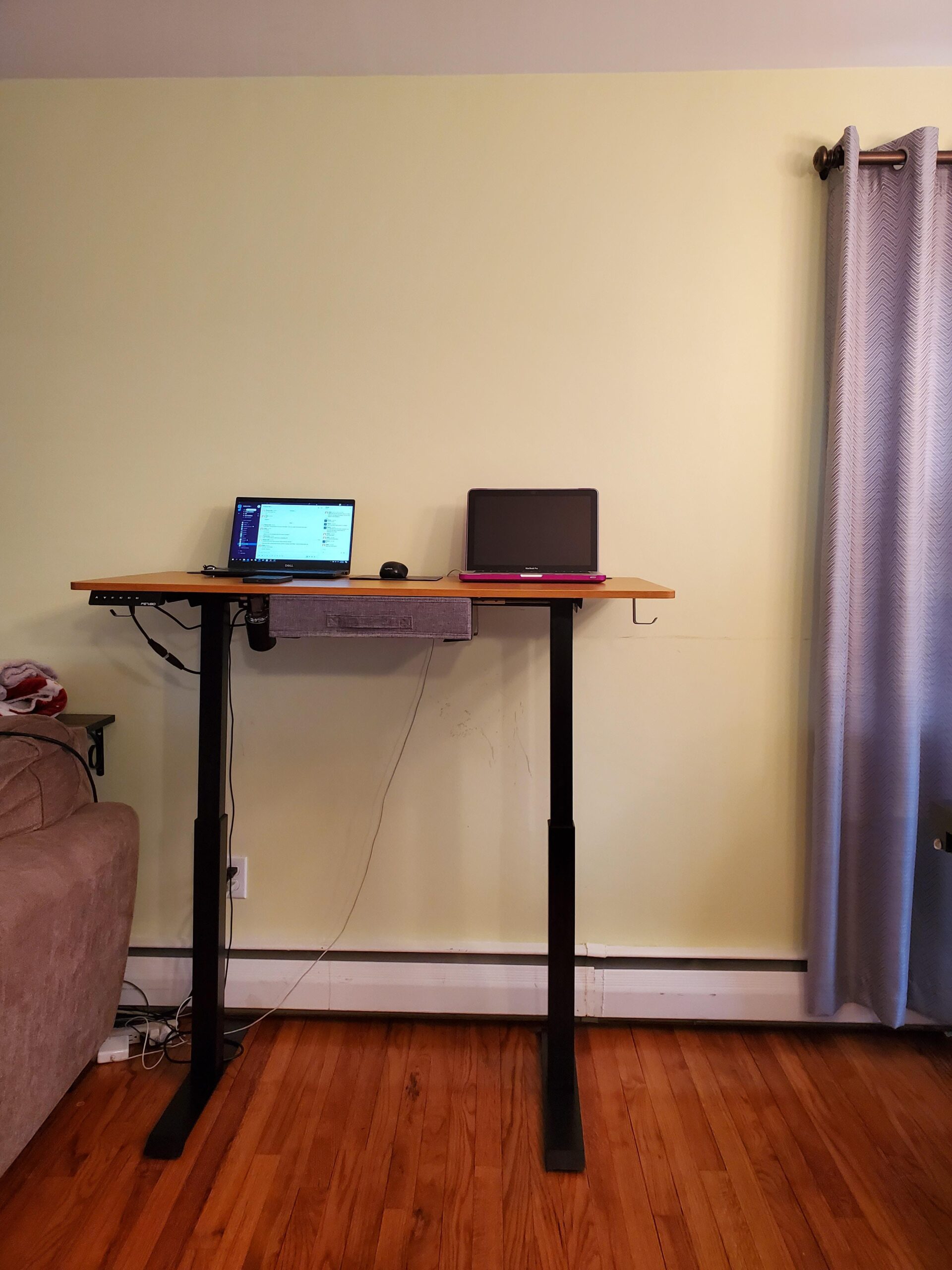 FEZIBO L Shaped Electric Standing Desk, 63x48 inch Large with Drawers | Reversible Tabletop, 2 Memory Height Settings | Home Office & Gaming Height-Adjustable Table, Black Walnut customer photo 2