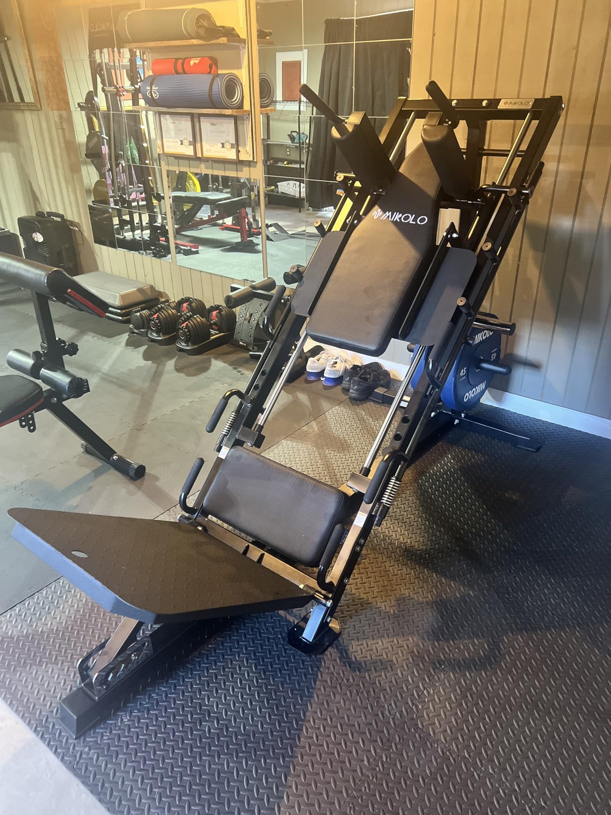 Mikolo Leg Press Hack Squat Machine Combo, Leg Press Machines for Home Gym with Linear Bearing, Hack Squat Machine with Rear and Front Band Pegs customer photo 2