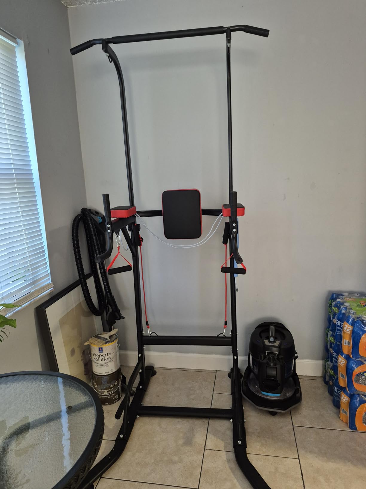 Dskeuzeew Pull Up Bar Free Standing for Multi-Function Home Gym Strength, Pull Up Dip Station Assistive Trainer Height Adjustable customer photo 2