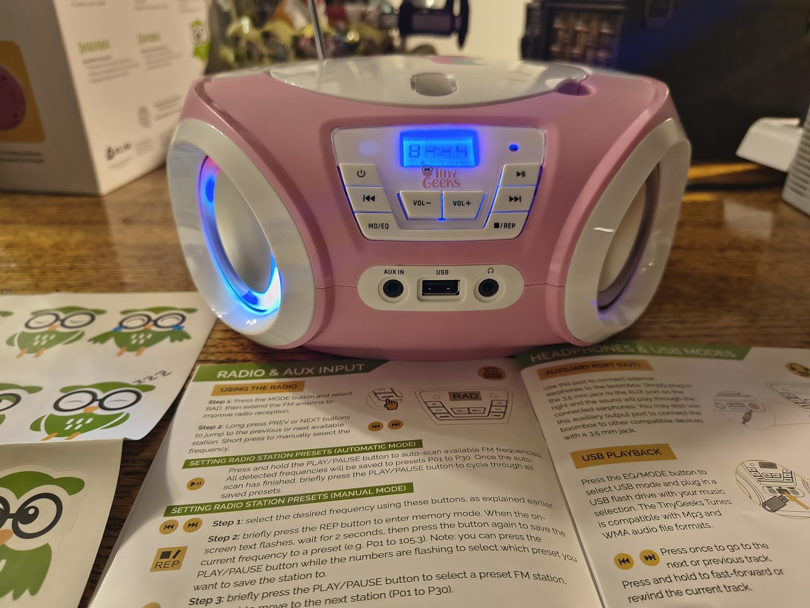 Tunes Kids Boombox CD Player for Children - FM Radio - Includes Batteries - Rose Radio - CD Player with Speakers for Children and Toddlers customer photo 1