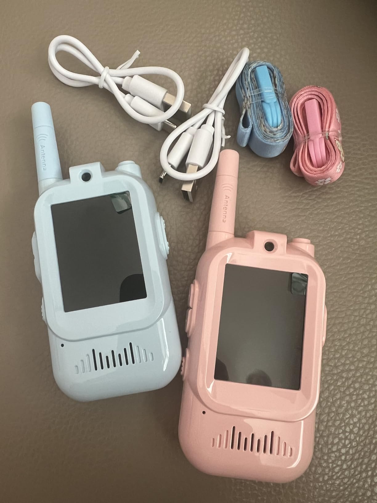 Kids Video Walkie Talkies, 2 Pack Long Range Walkie-Talkie for Kids, Rechargeable Video Call Toys for Indoor, Camping, Hiking, Travel, Christmas Birthday Gift for Boys Girls Age 3-5 (Blue/Pink) customer photo 1