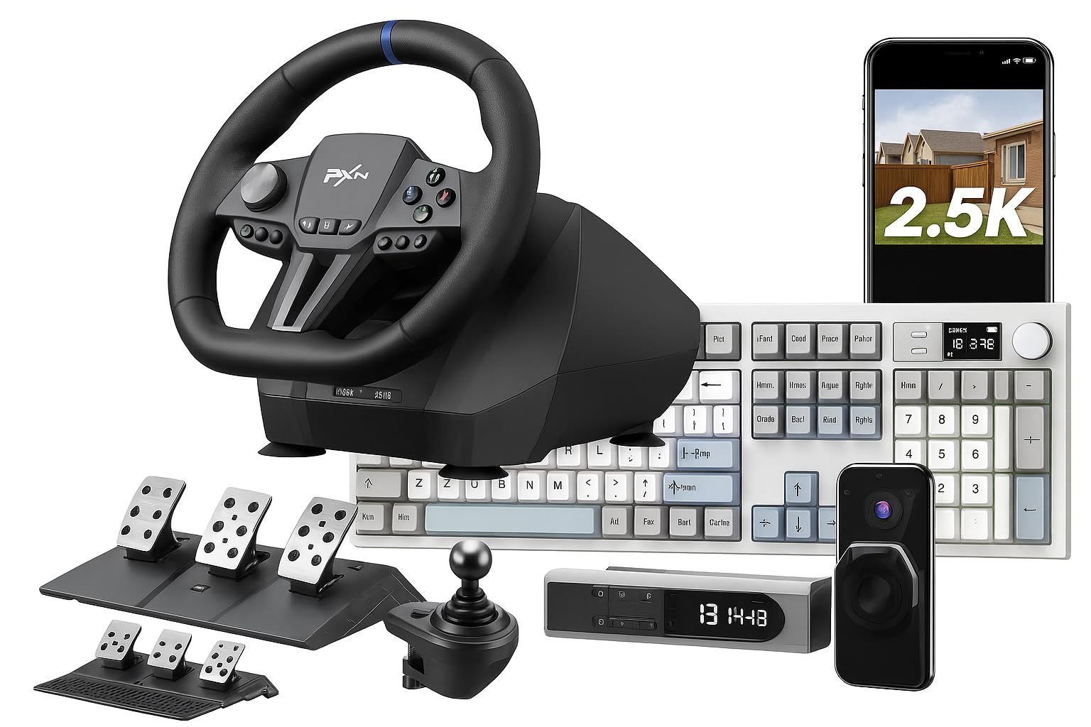 PXN - V9 Gen2 Racing Wheel - 270&900° Car Sim Steering Wheel, 3 Pedals, H Shifter, APP Support, Vibration Feedback - Gaming Steering Wheel for PC, PS4, Xbox One, Xbox Series X/S customer photo 1