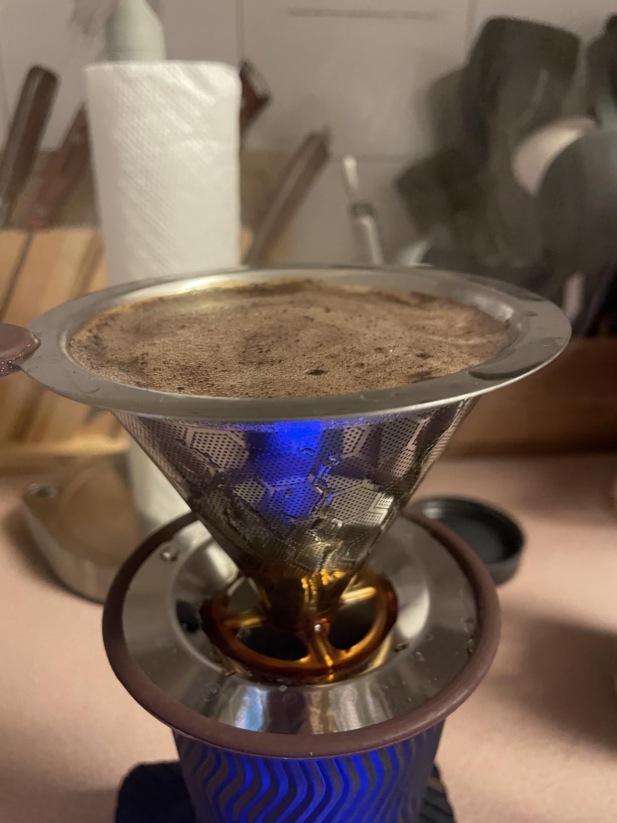 Pour Over Coffee Dripper, Stainless Steel Paperless Reusable Coffee Filter - 600 Mesh Strainer customer photo 2
