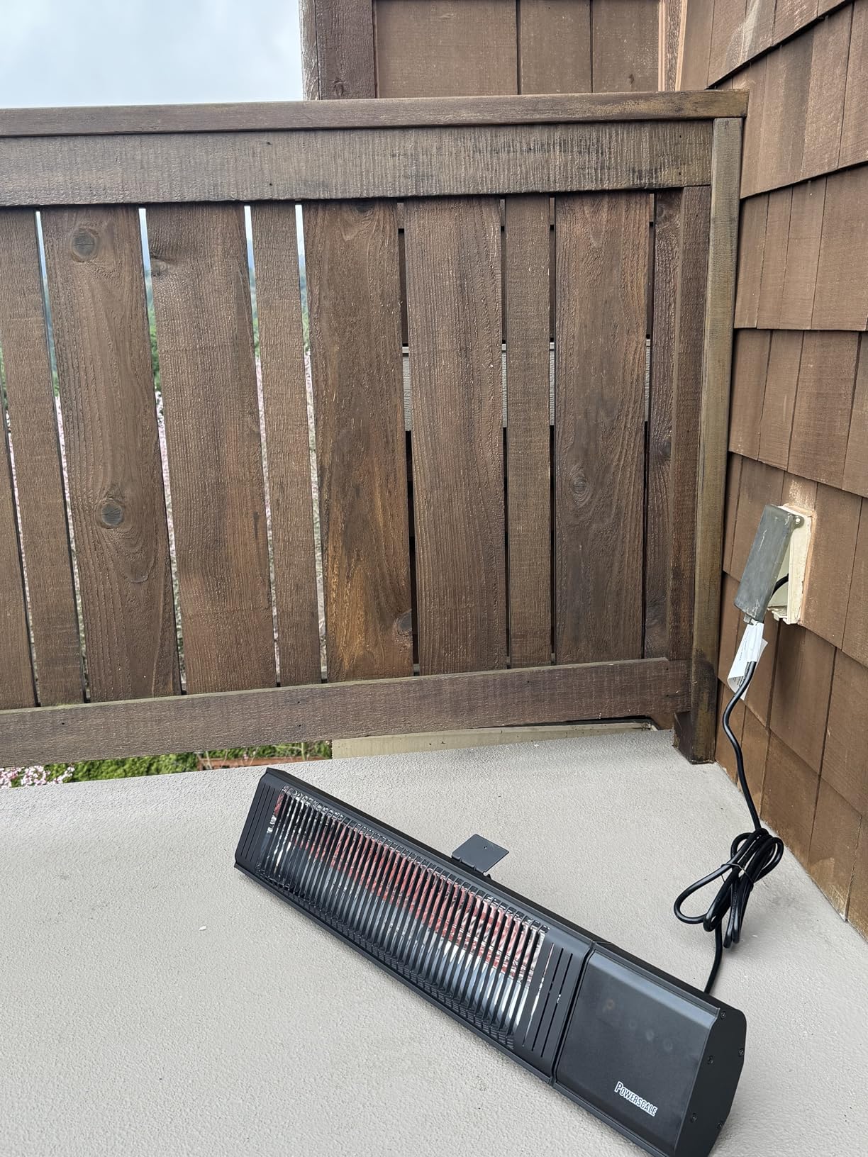 Powerscale 1500W Electric Patio Heater, IP65 Waterproof, Remote, Fast Heating, 4 Heat Levels, 24H Timer & Memory Function, Wall Mounted Indoor/Outdoor Heater customer photo 2