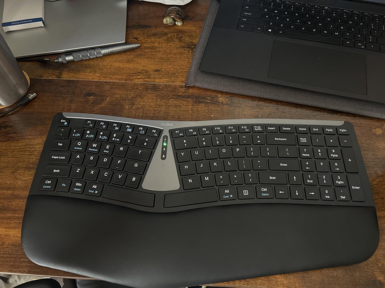 Nulea RT07B Wireless Ergonomic Split Keyboard, Wrist Rest, Natural Typing, Bluetooth and USB Connectivity, USB-C Rechargeable,Compatible with Windows Mac (Silver Black) customer photo 1
