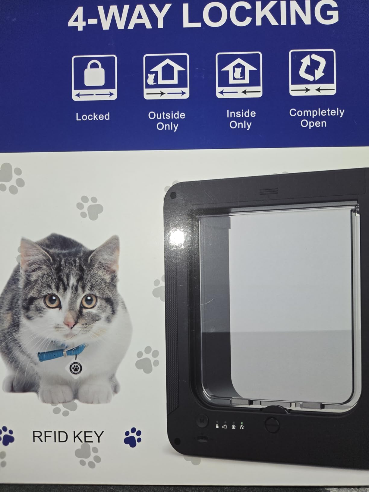 Smart Cat Door for Interior & Exterior, RFID Cat Pet Door with 3 Collar Sensor Keys & 1 Remote Control customer photo 2