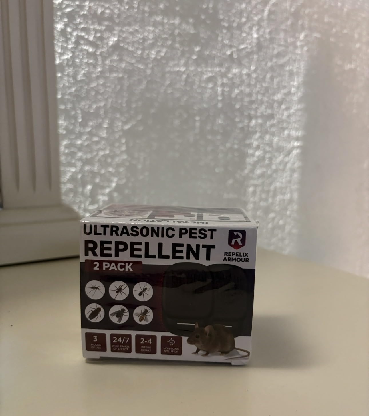 Ultrasonic Pest Repeller for Indoor Use - 2 Pack - Covers Up to 1,500 sq ft per Device - 3 Modes Mouse Repellent - Rodent Repellent - Helps Repel Rats, Spiders, Mosquitoes, Ants & Household Insects customer photo 1