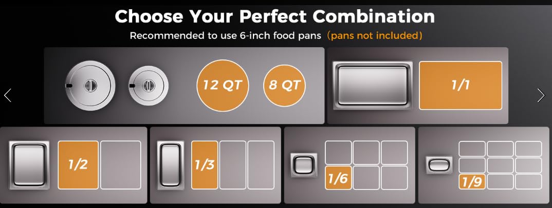 CAMOO 1200W Electric Steam Table Food Warmer, Bain Marie 86-185°F Adjustable Temp, Countertop Stainless Steel Buffet Steam, Commercial Food Steamer for Catering Restaurant customer photo 2
