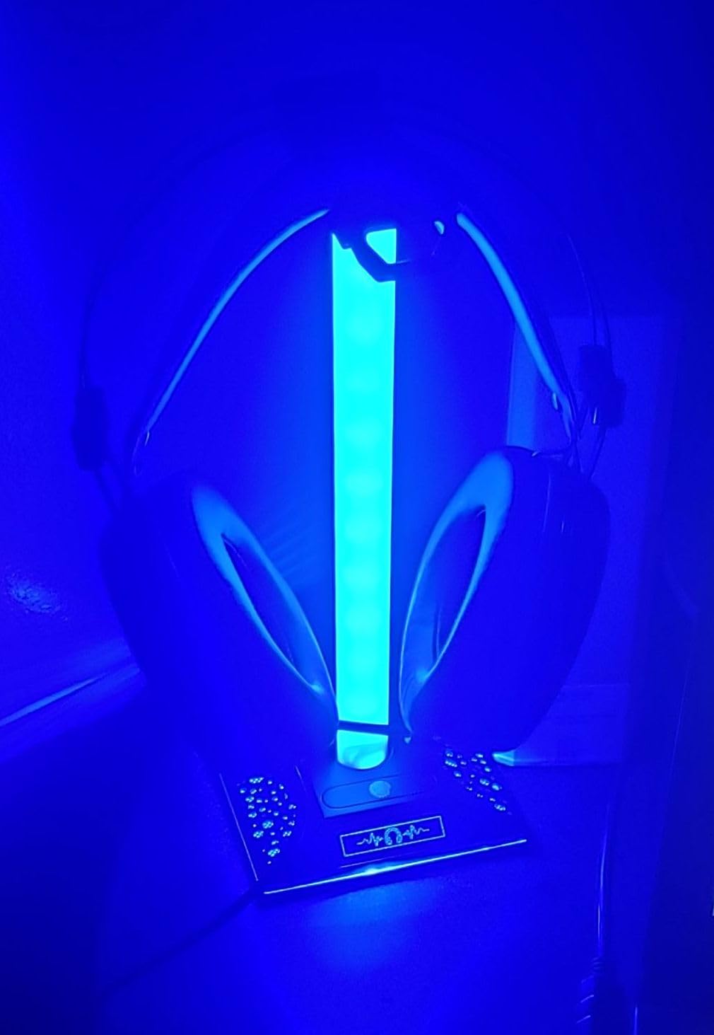 RGB Gaming Headset Stand, LED Headset Holder with 3 Charging Ports (2 USB & 1 Type-C) & 10 Lighting Modes, Headphone Stand Cool Stuff for Boys, Desk PC Gaming Accessories Gifts for Gamers Men Adult customer photo 2