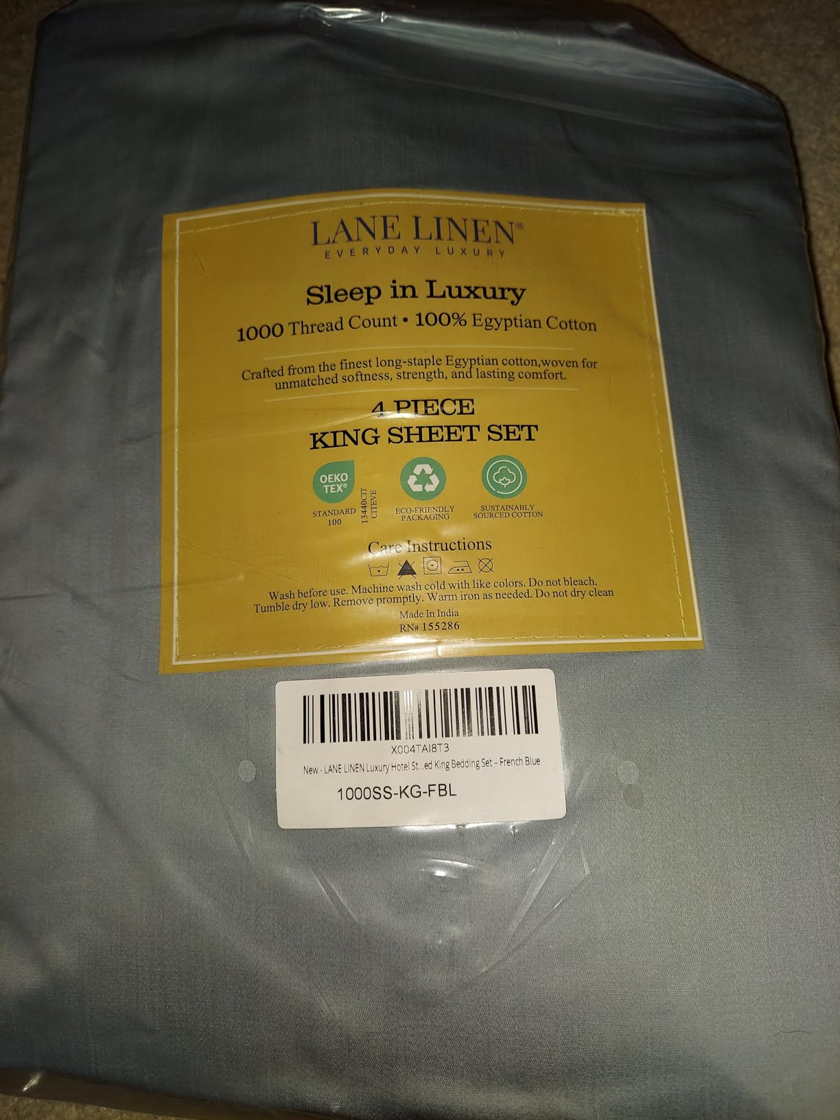 100% Egyptian Cotton Sheets Queen Size - Luxury 1000 Thread Count Naturally Cooling & Breathable Silky Sateen Weave Queen Sheet Set, Soft & Durable Hotel Sheets with 15