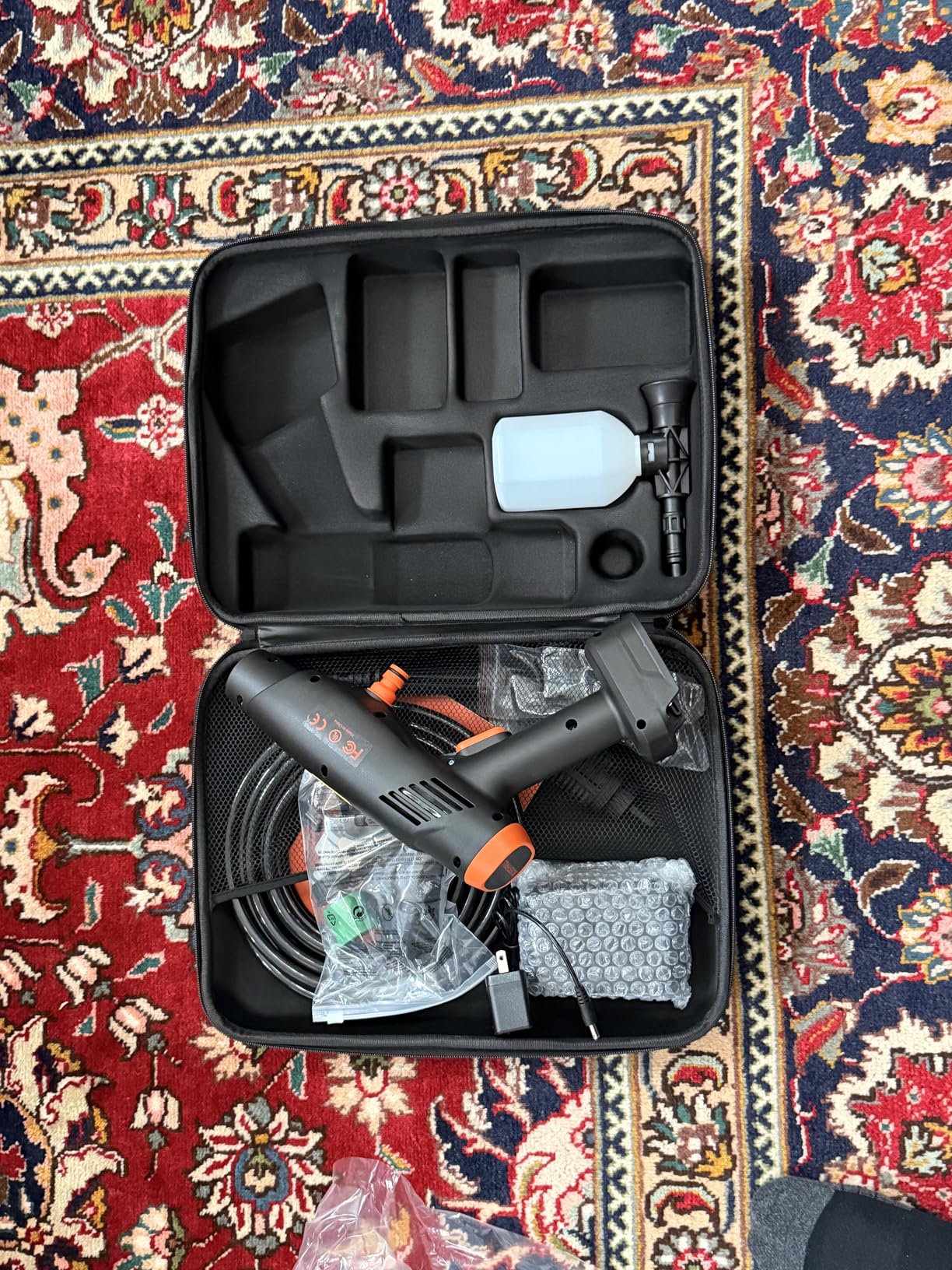 Cordless Pressure Washer Battery Powered; 1100PSI 2.4 GPM Portable Cordless Power Washer with 6-in-1 Nozzle, Foam Cannon, 21V Battery&Charger; Handheld Battery Pressure Washer (EnduringOrange) customer photo 1
