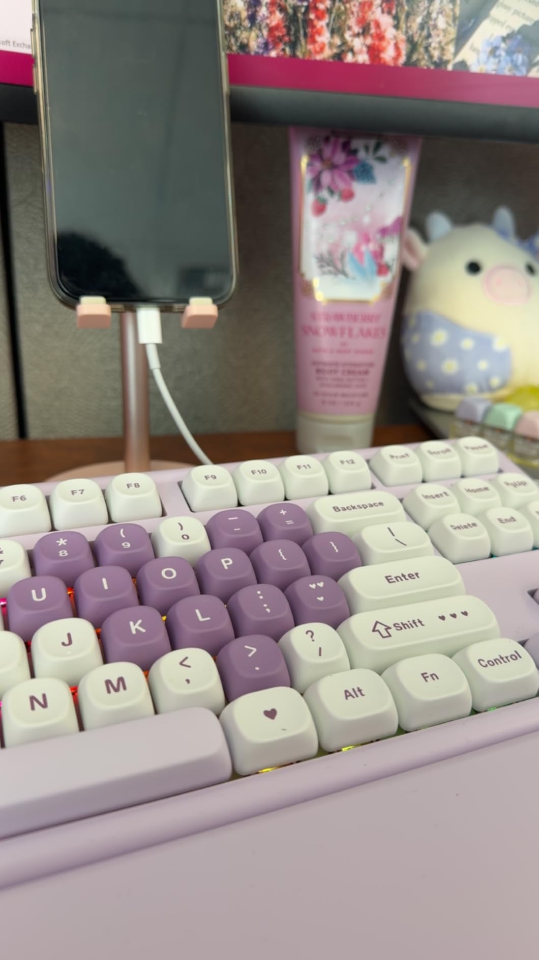 YUNZII B87 Wireless Mechanical Keyboard, QMK/VIA Programmable, TKL Layout 87 Keys, BT/2.4G/USB-C, Hot Swap Gasket Mount RGB Backlit Gaming with Wrist Rest for Win/Mac (Brown Heart, Milk V2) customer photo 2