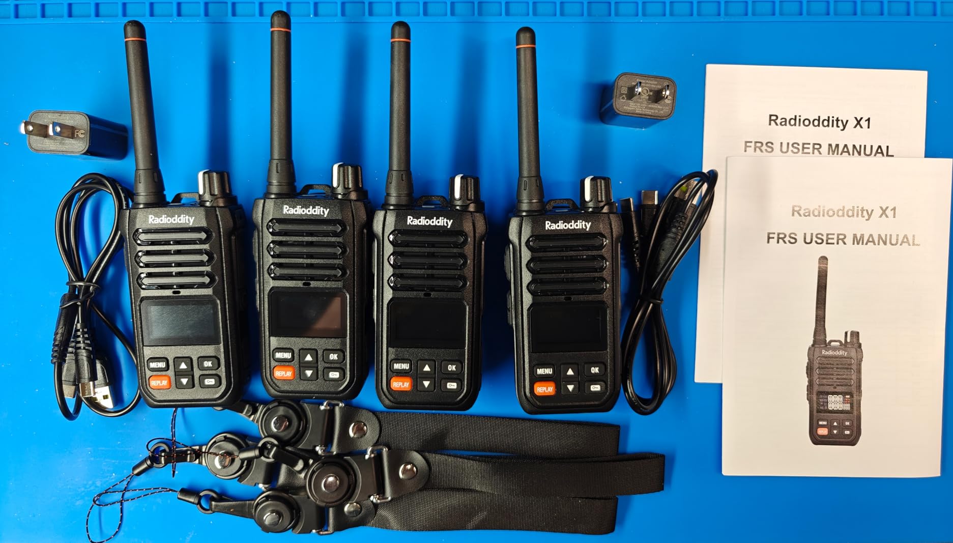 Radioddity X1 Walkie Talkies Long Range, IP67 Waterproof Heavy Duty FRS Two Way Radios with Noise Reduction, Recording, NOAA Scan & Alert, VOX, SOS, 2500mAh USB-C for Outdoor Job Site, 4 Pack customer photo 1