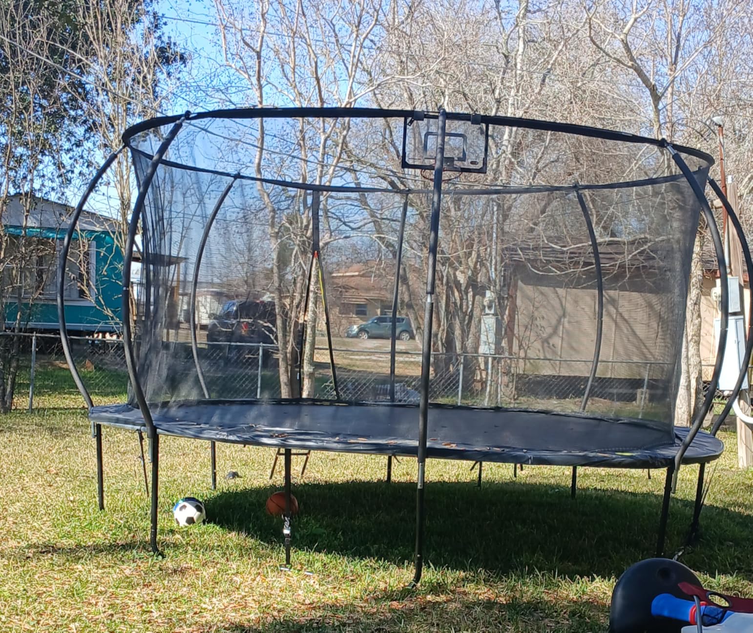 10FT 12FT 14FT 15FT 16FT Outdoor Trampoline with Enclosure Net, Heavy Duty Yard Trampolines, ASTM Approval Recreational Trampolines for Kids and Adults customer photo 2