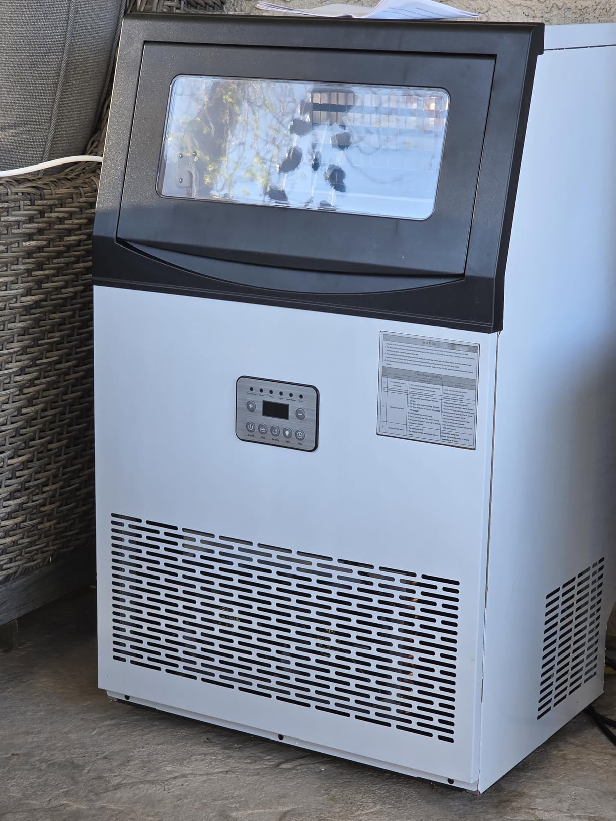 Manastin Commercial Ice Maker, 100lbs/24H Large Ice Machine with 33lbs Storage Capacity, Under Counter Ice Maker with Water Filter, for Home & Bar, Self-Cleaning, Timer, 50 Ice Cubes/15 Mins customer photo 1