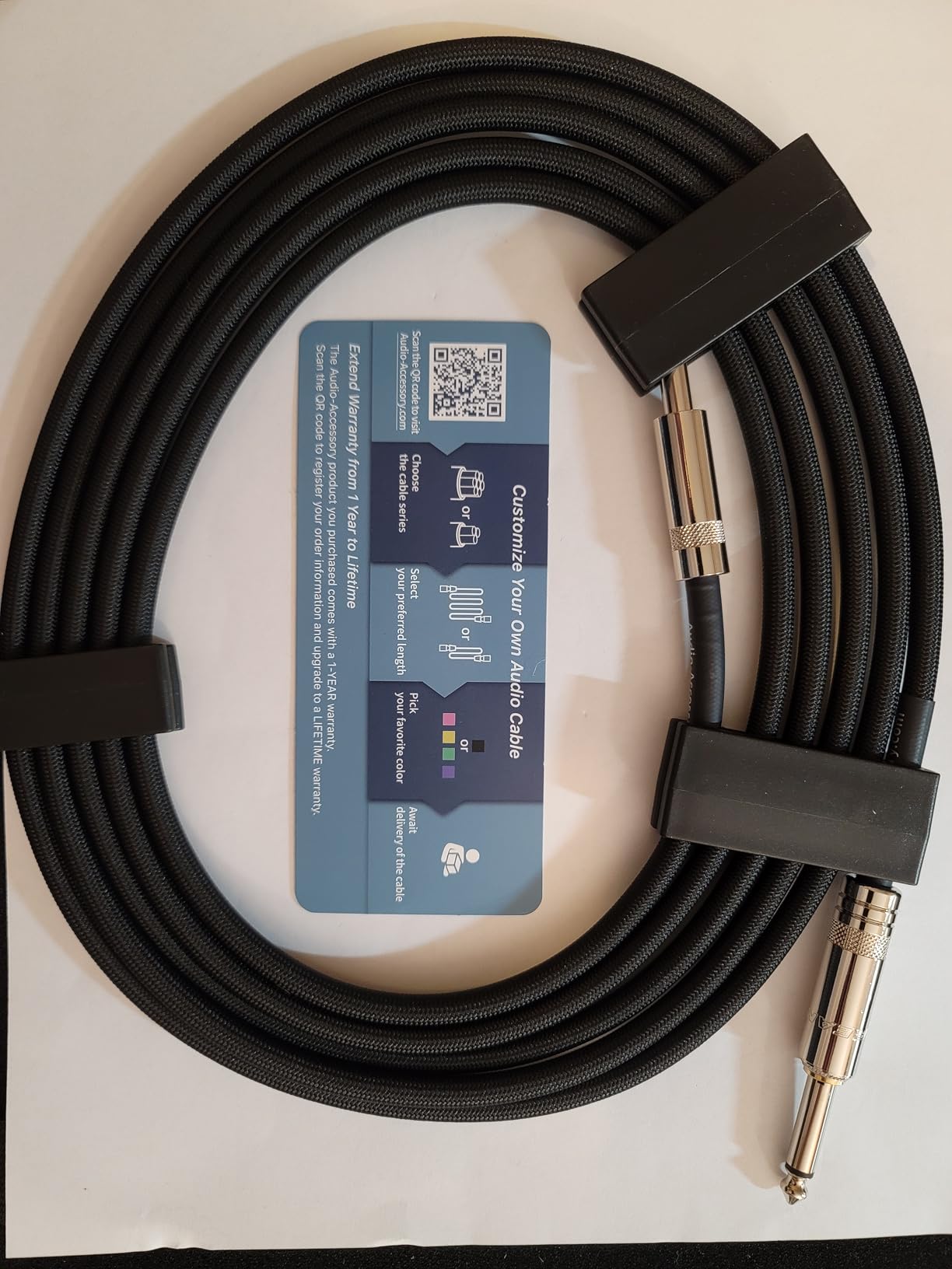 Silent Guitar Cable 10 ft, Neutrik REAN silentPLUG, Hot-Swapping Guitars Without Pop, Kevlar-Reinforced Auto Mute 20 AWG 99.99% OFC customer photo 2