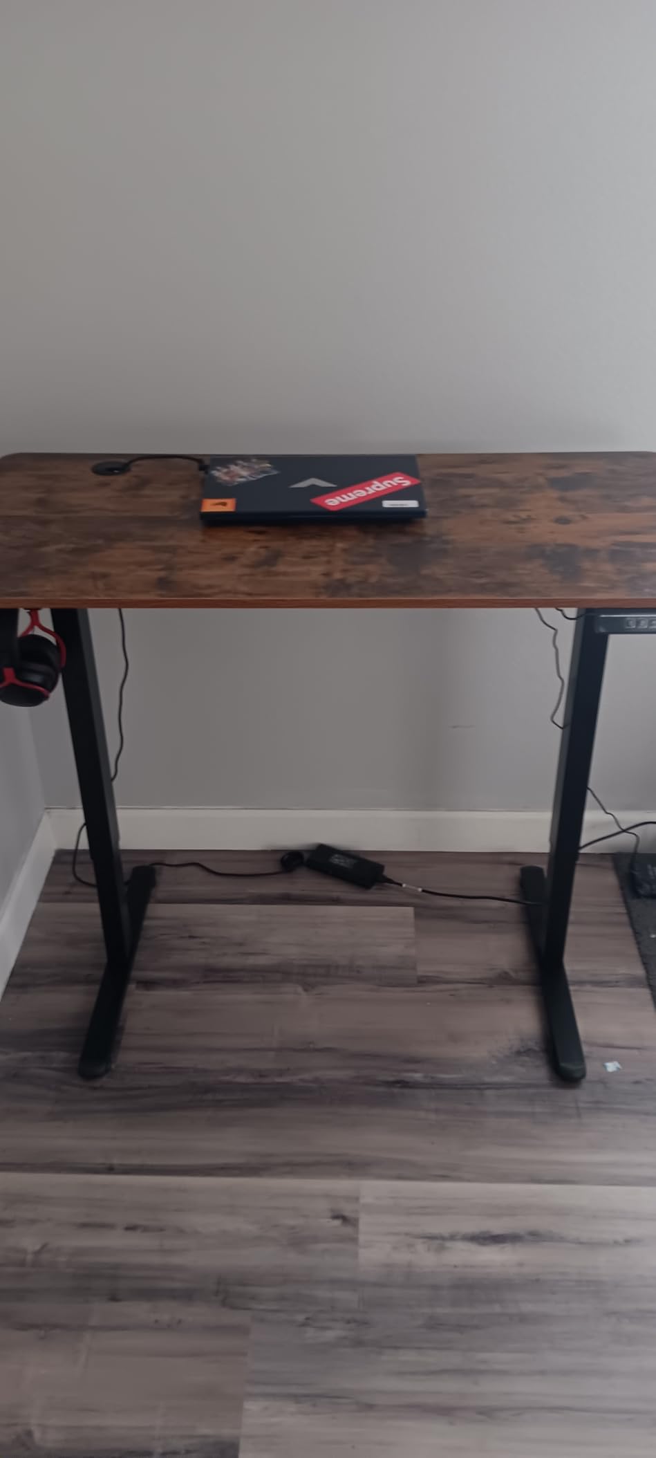 PayLessHere Electric Standing Desk 48x24 Inch Height Adjustable Desk Large Space Office Computer Desk with Headphone Holder 2 Memory Function for Home Office,Brown customer photo 2