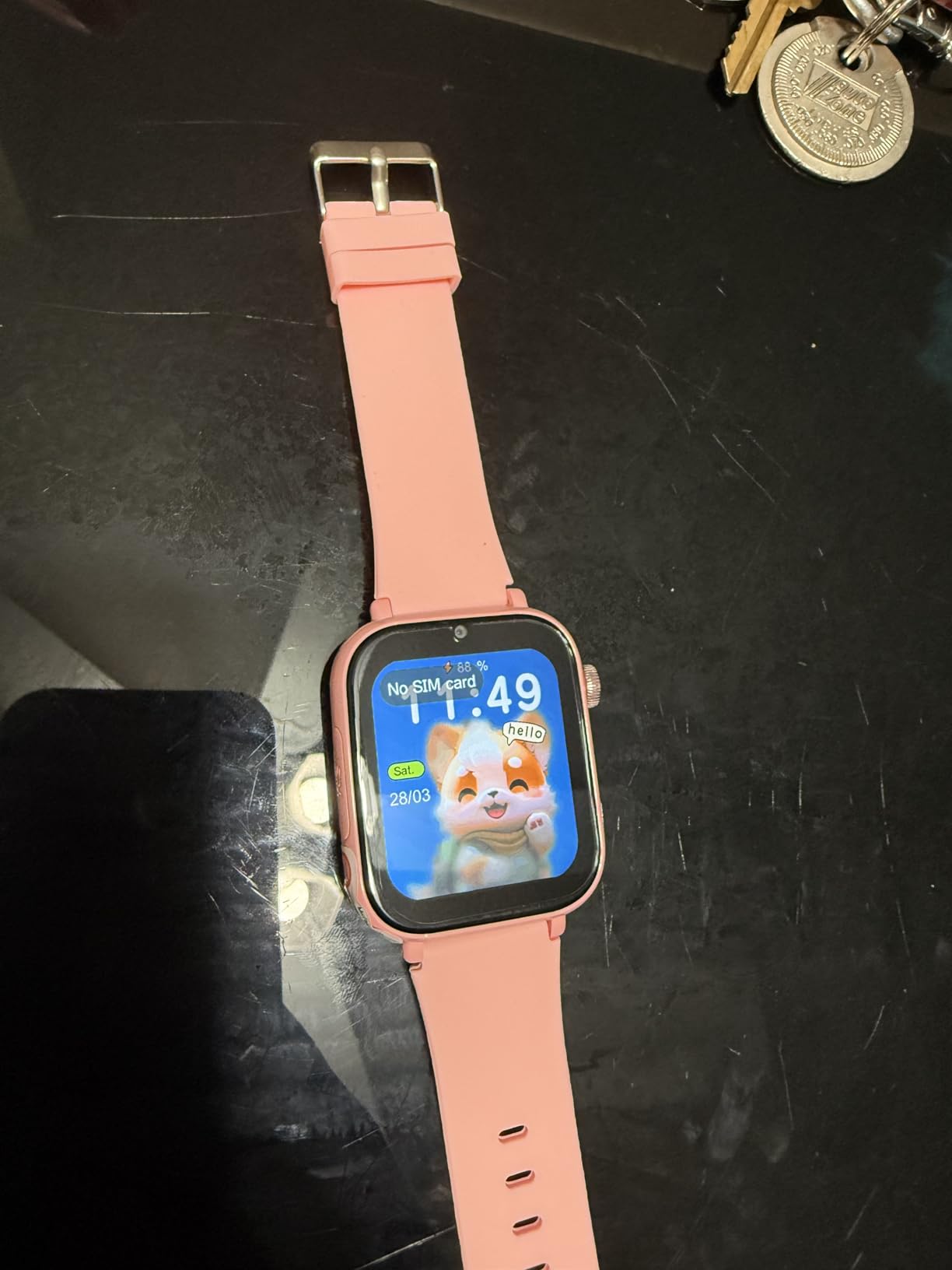 4G Kids Smart Watch GPS Tracker, Smartwatch for Kid with Video Calling, Voice Chat, Class Mode, SOS, Pedometer, Alarm, Games, SIM Card HD Touch Screen Phone Watch Gift for 4-12 Girls Boys customer photo 1