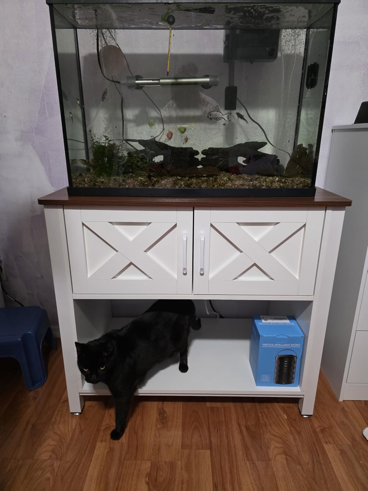YITAHOME Heavy Duty 55-75 Gallon Aquarium Stand with Power Outlets, Cabinet for Accessories Storage, Metal Fish Tank Stand, 880LBS Capacity, Black customer photo 1