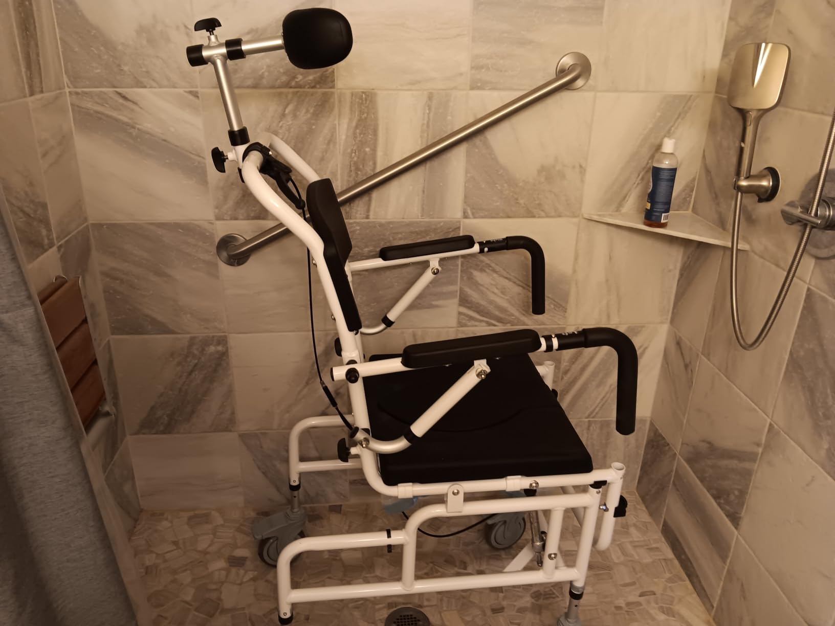 Eosprim Reclining Shower Chair with Wheels, Shower Wheelchair for Elderly and Disabled customer photo 1