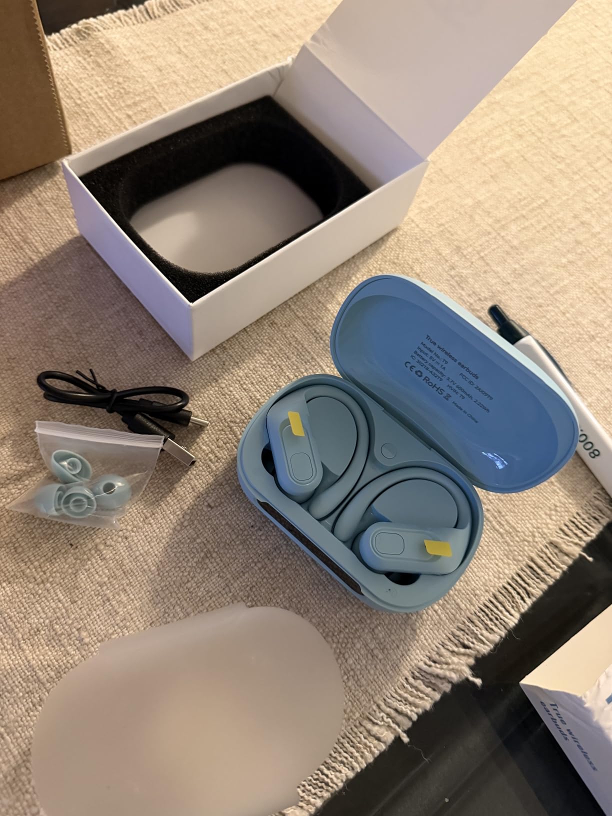 occiam Active Noise Cancelling Earbuds Wireless Bluetooth Headphones with Over-Ear Hooks, 90Hrs Playback, IPX7 Waterproof customer photo 1