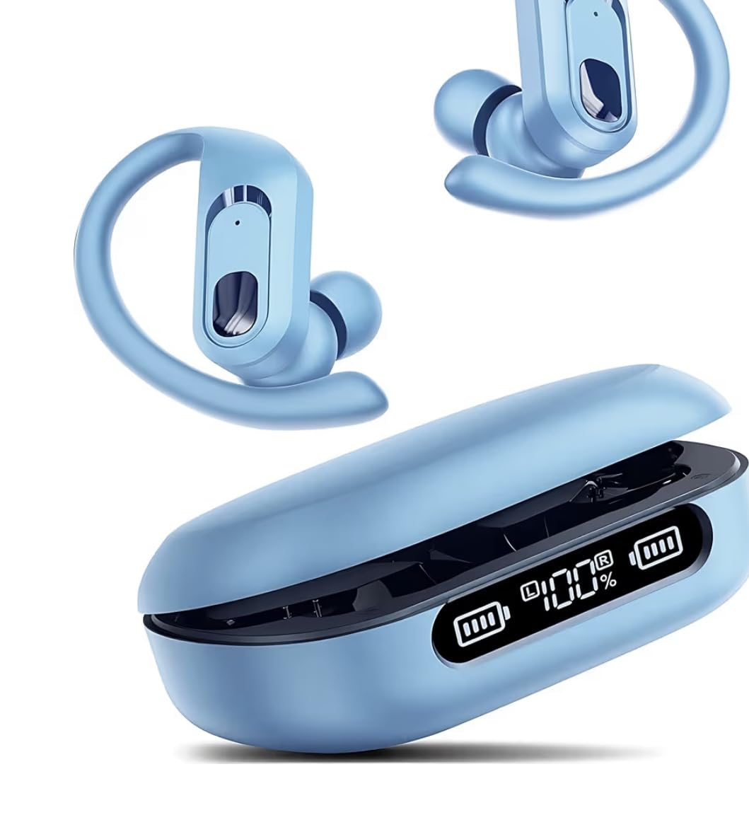occiam Active Noise Cancelling Earbuds Wireless Bluetooth Headphones with Over-Ear Hooks, 90Hrs Playback, IPX7 Waterproof customer photo 2
