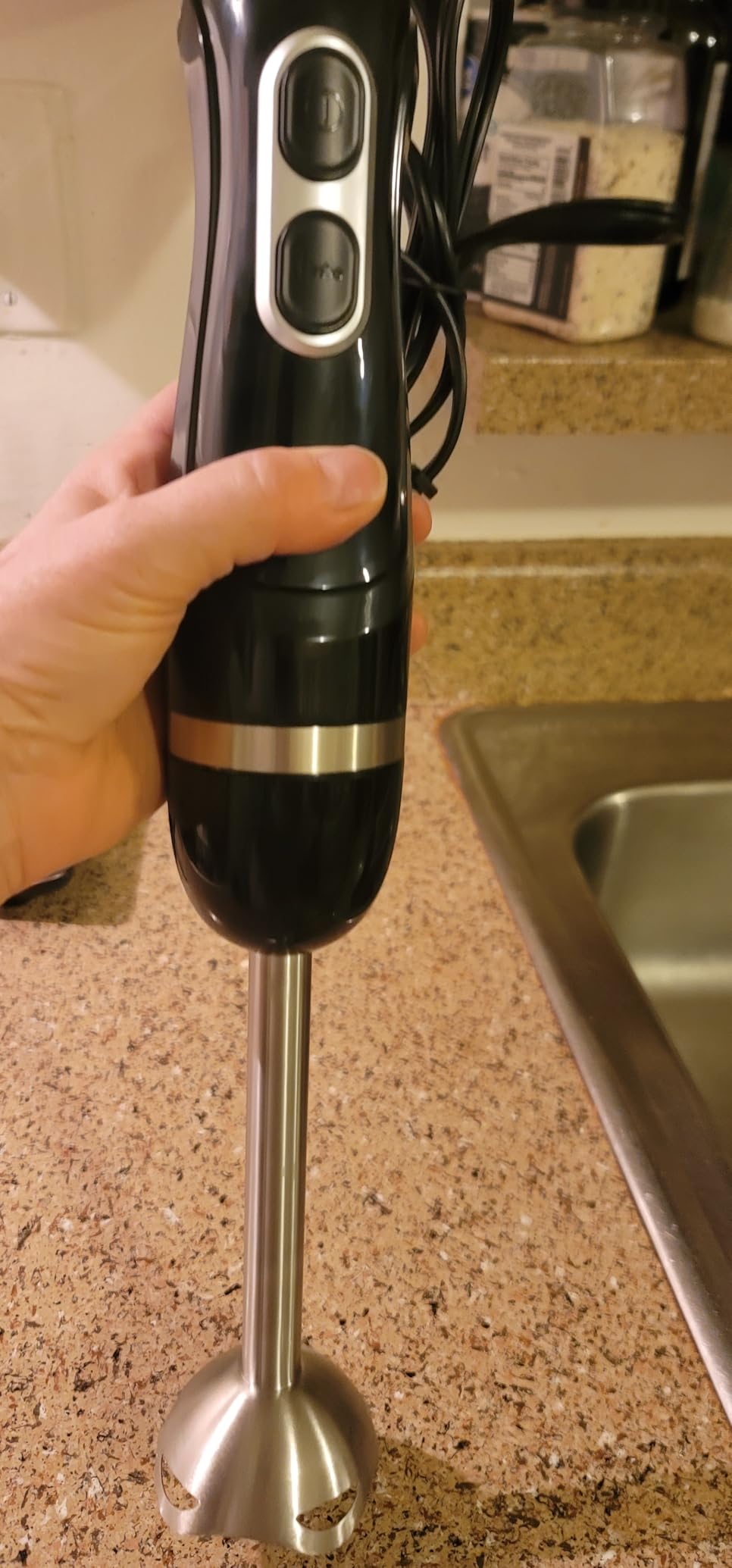 Immersion Blender Handheld, Corded Electric Blenders Portable Stick Mixer with 2 Mixing Speed and Stainless Steel Blades Emulsifier for Effortless Blending Soup, Smoothies, Puree or Baby Food customer photo 2