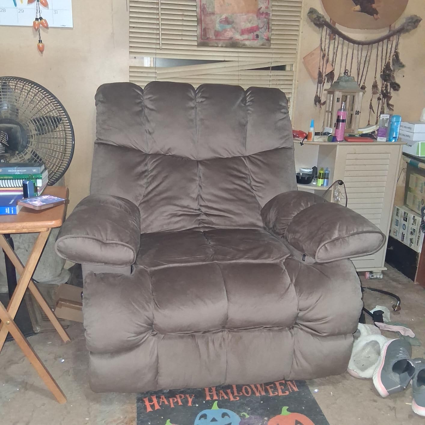 Manual Adjustable Oversized Recliner Chair with Phone Holder, Extra Large Recliner for Heavy Duty Adults 400lbs, Big Man Recliners for Living Room, Nursery, RV customer photo 1