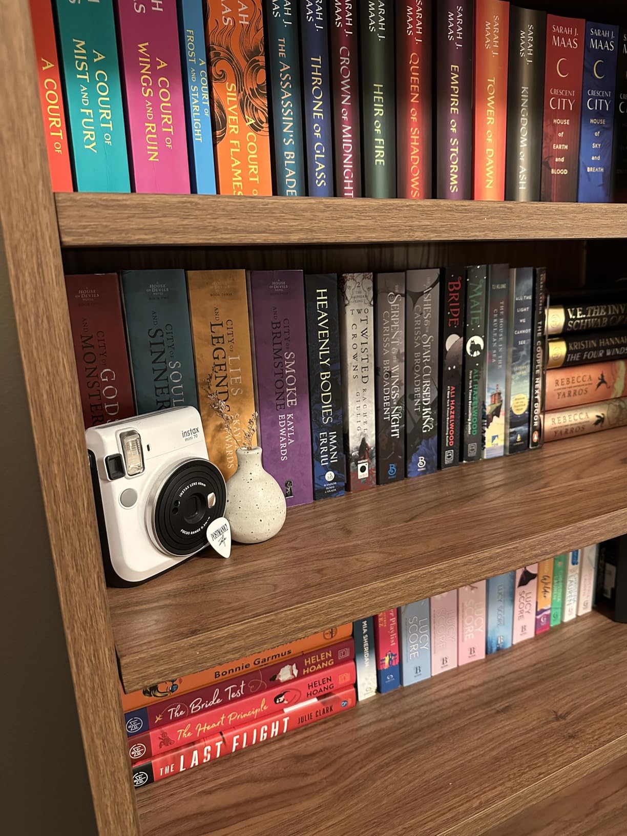 70'' Tall Bookcase with Doors, 7-Tier Bookshelf with Cabinet & Adjustable Shelves, Wooden Floor Standing Display Bookshelves with Storage Cabinet for Living Room, Home Office, Walnut customer photo 2