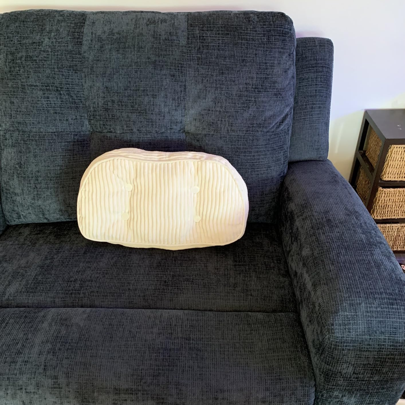 HIGOGOGO Lumbar Support Pillow for Recliner Chair/Accent Chair/Couch/Office Chair, Tufted Corduroy Back Support Cushion for Elderly, Recliner Cushions for Back Rest, Pain Relief, Reading, Dark Grey customer photo 1